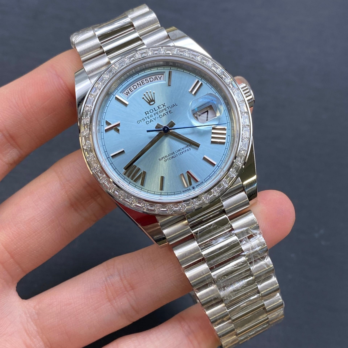 RLX Day-Date 40mm 228396TBR-0030 Ice Blue Roman Dial