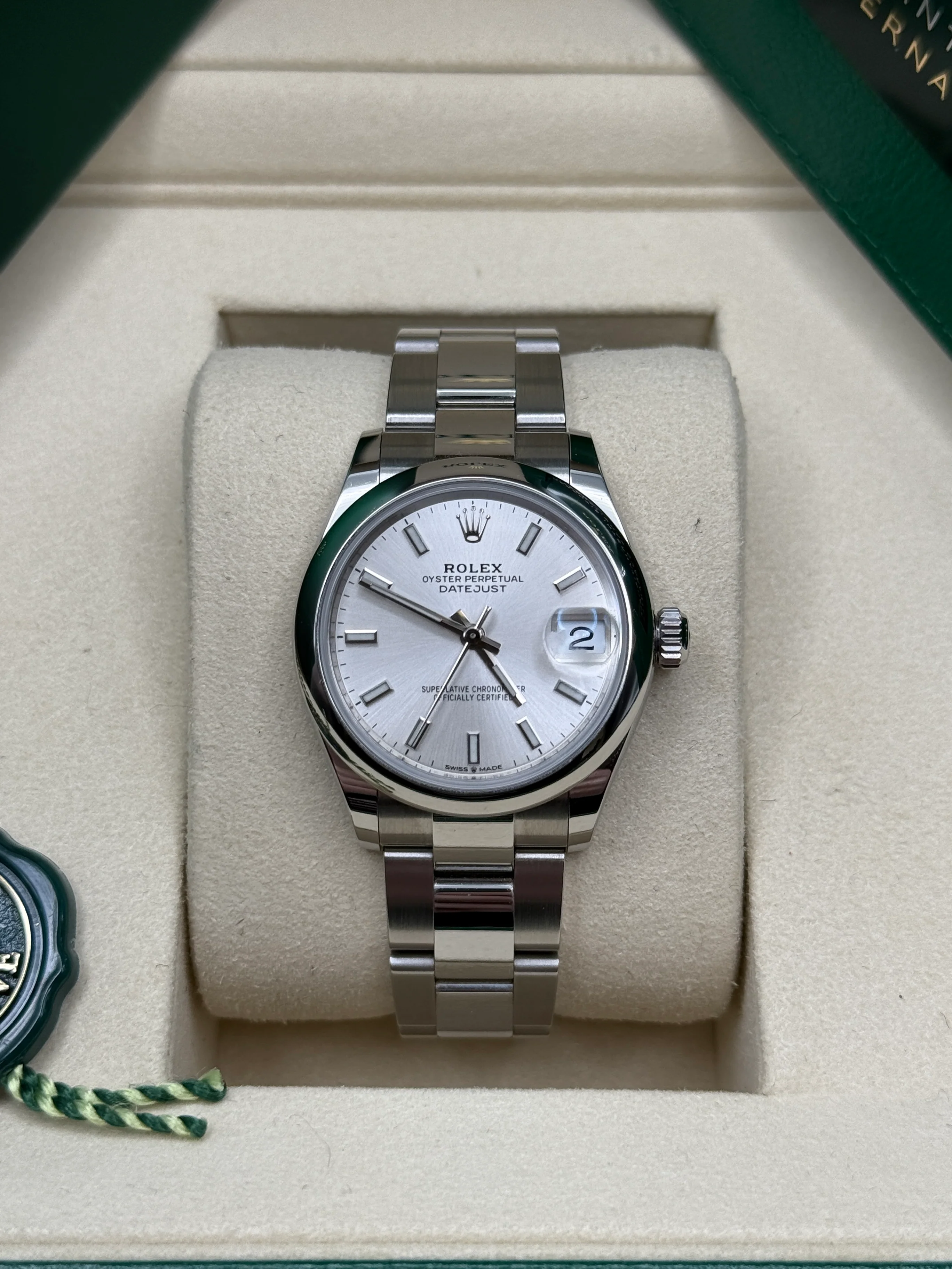 RLX Datejust m278240-0005/0006 31mm  Silver Index Domed Bezel Oyster Oystersteel