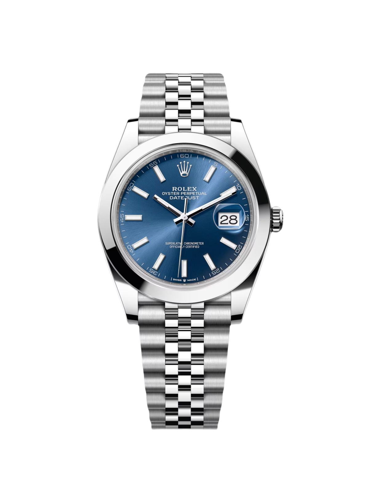 RLX Datejust 41mm 126300 Blue Index Jubilee Stainless Steel Men’s Watch