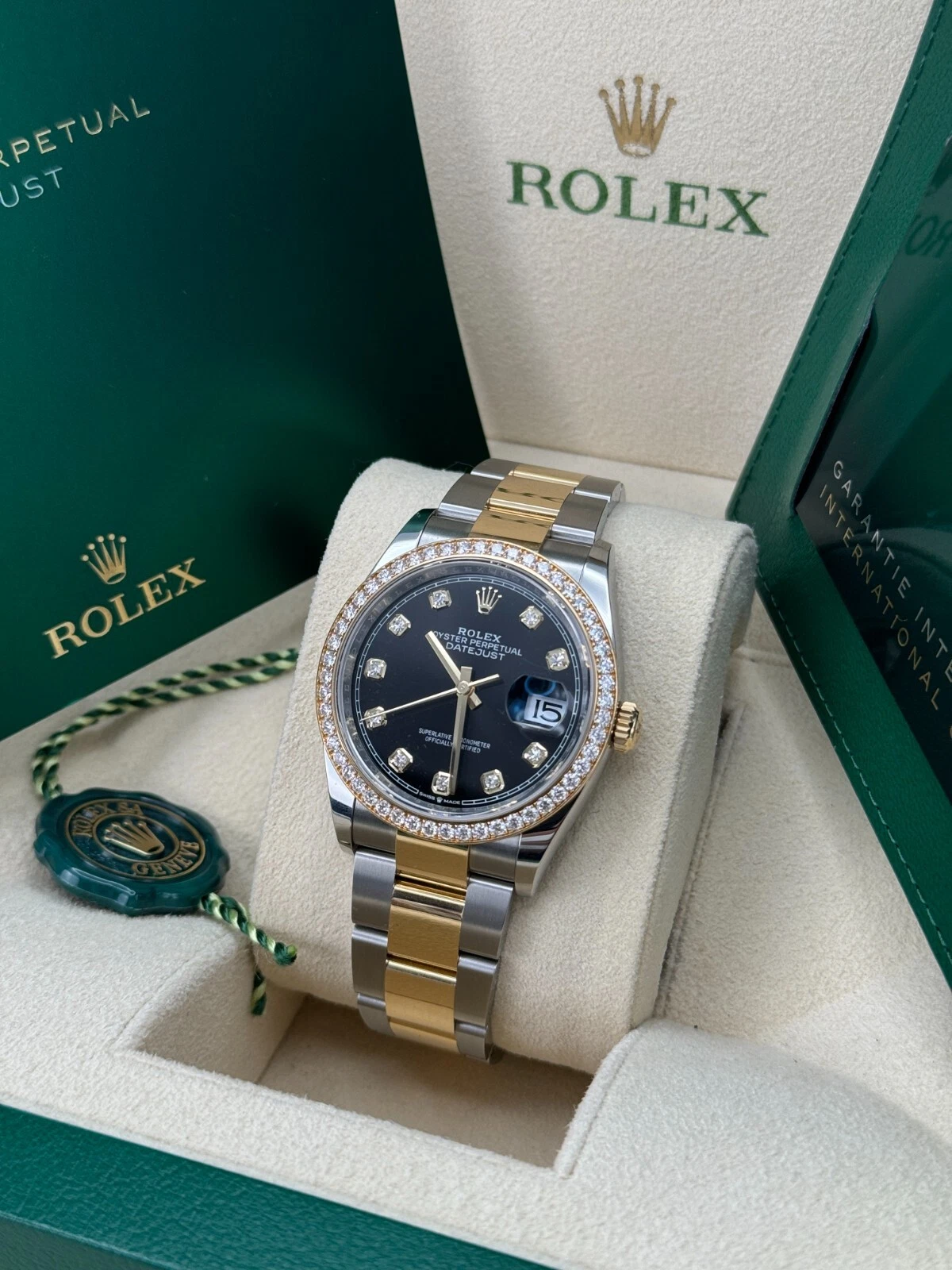 RLX  Datejust 36mm 126283 Bright Black Dial Oyster Bracelet Watch