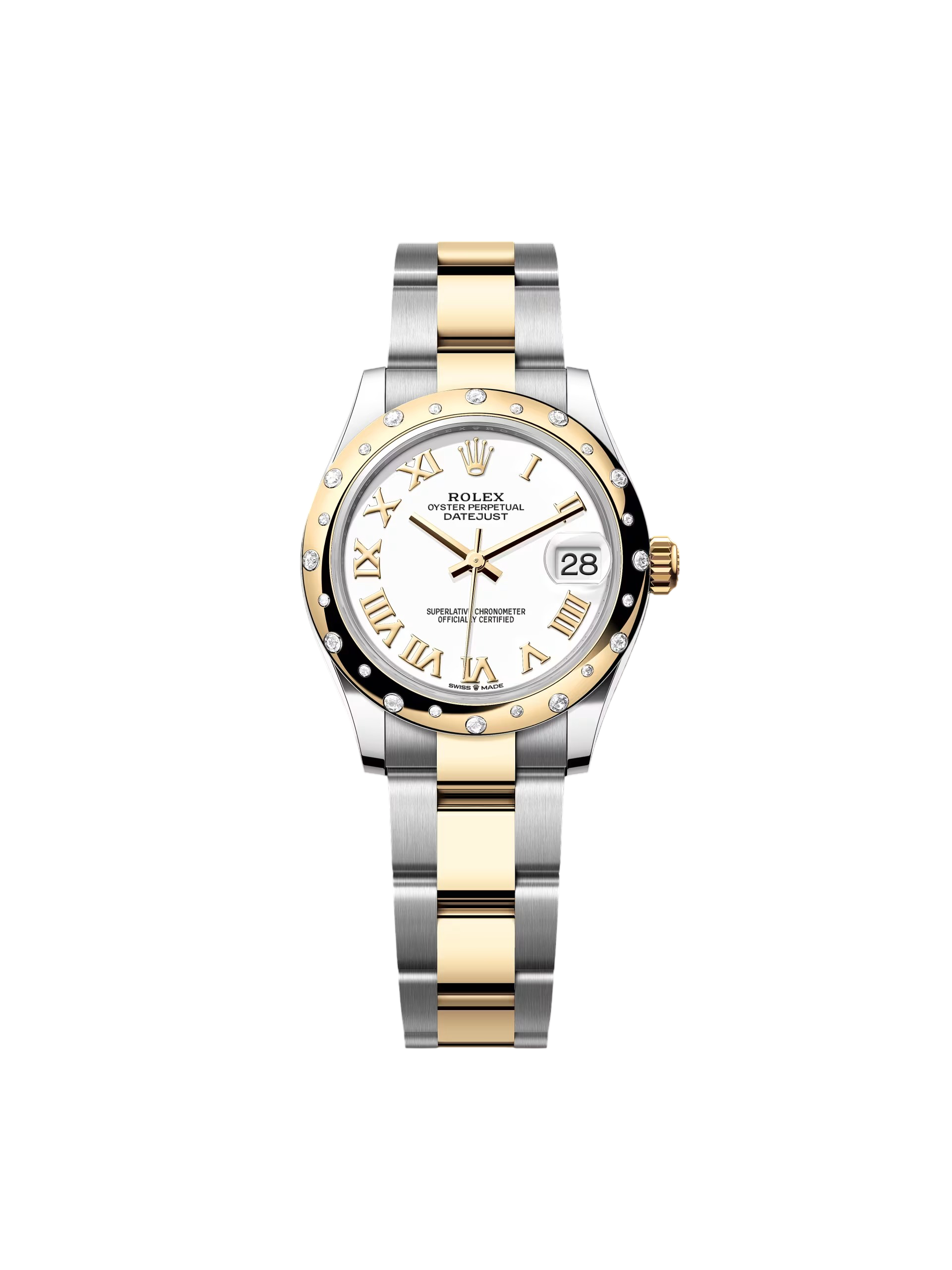 RLX Datejust m278343-0001/0002 White Dial Yellow Rolesor Oyster Watch