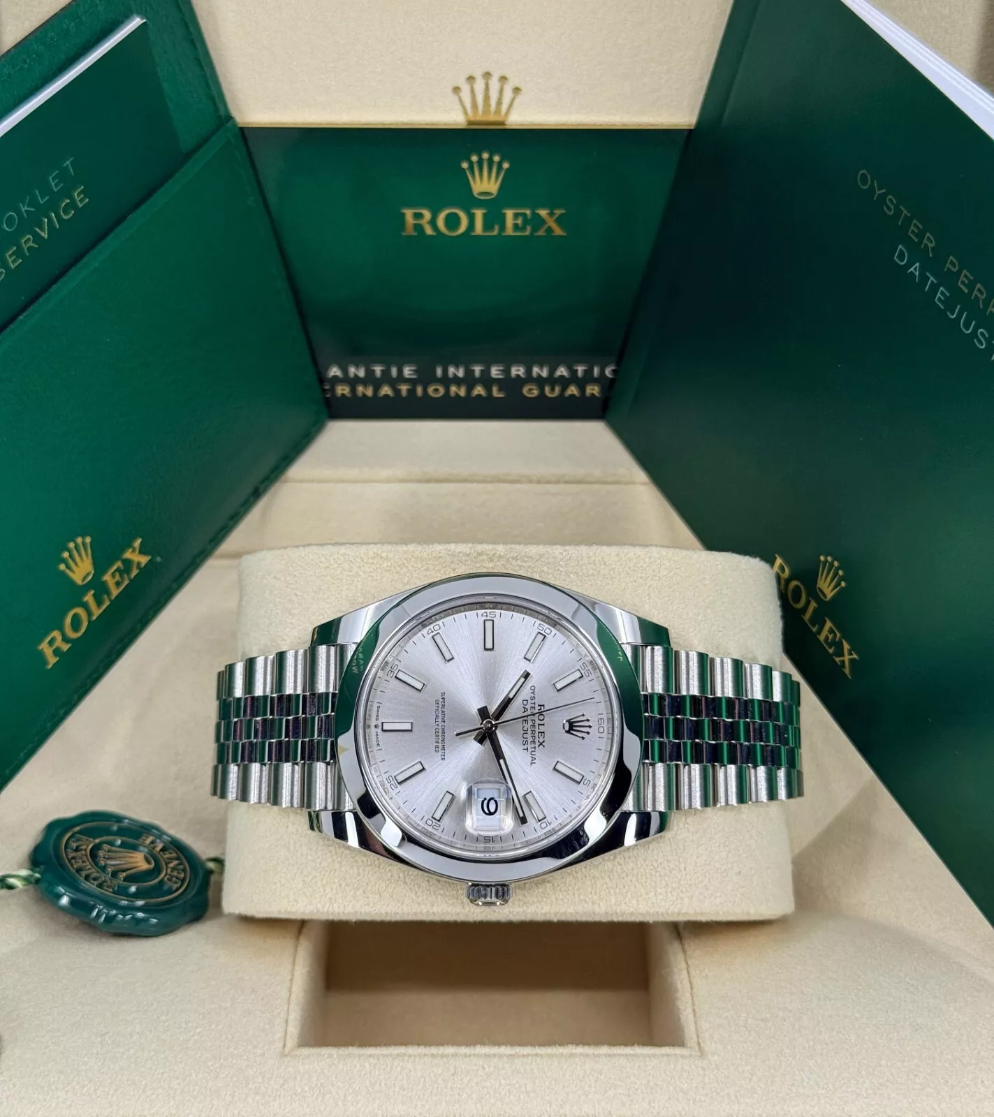 RLX Datejust 41mm 126300 Silver Index Jubilee Stainless Steel Watch