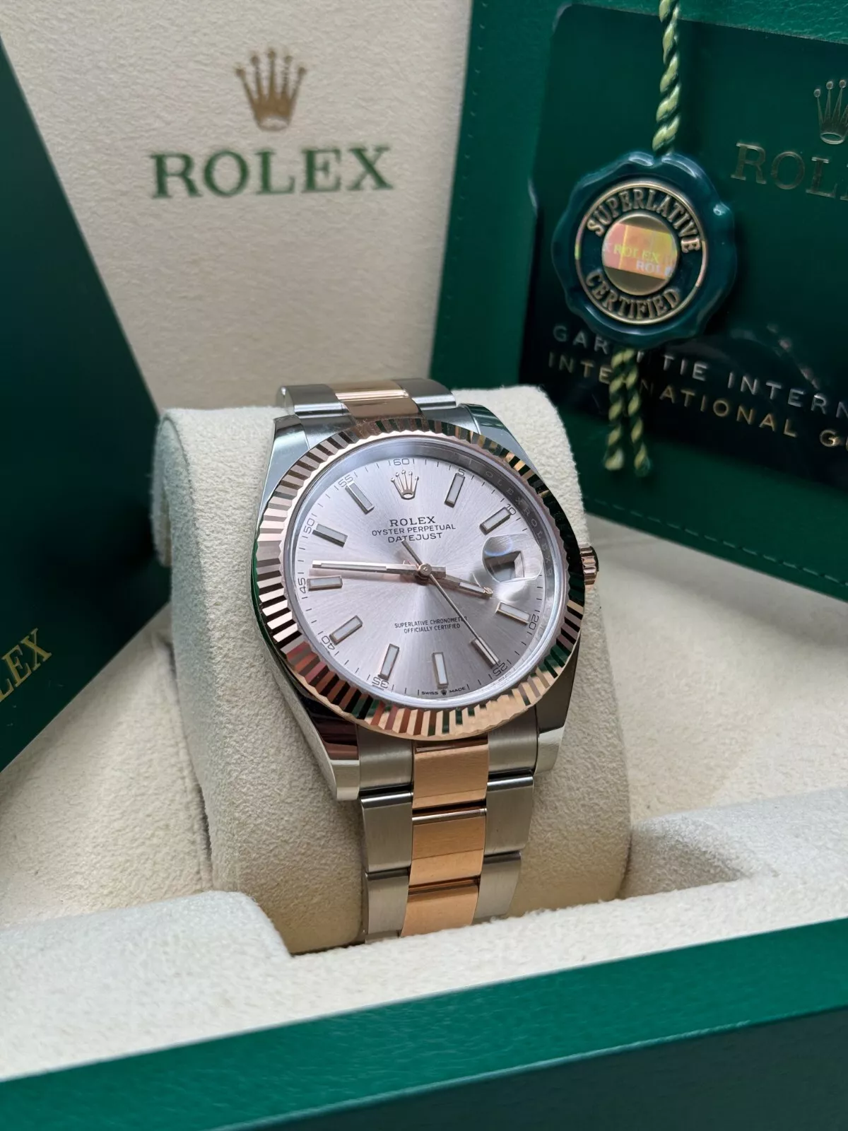 RLX Datejust 41mm 126331 Sundust Index Oyster Steel and Everose Gold Watch
