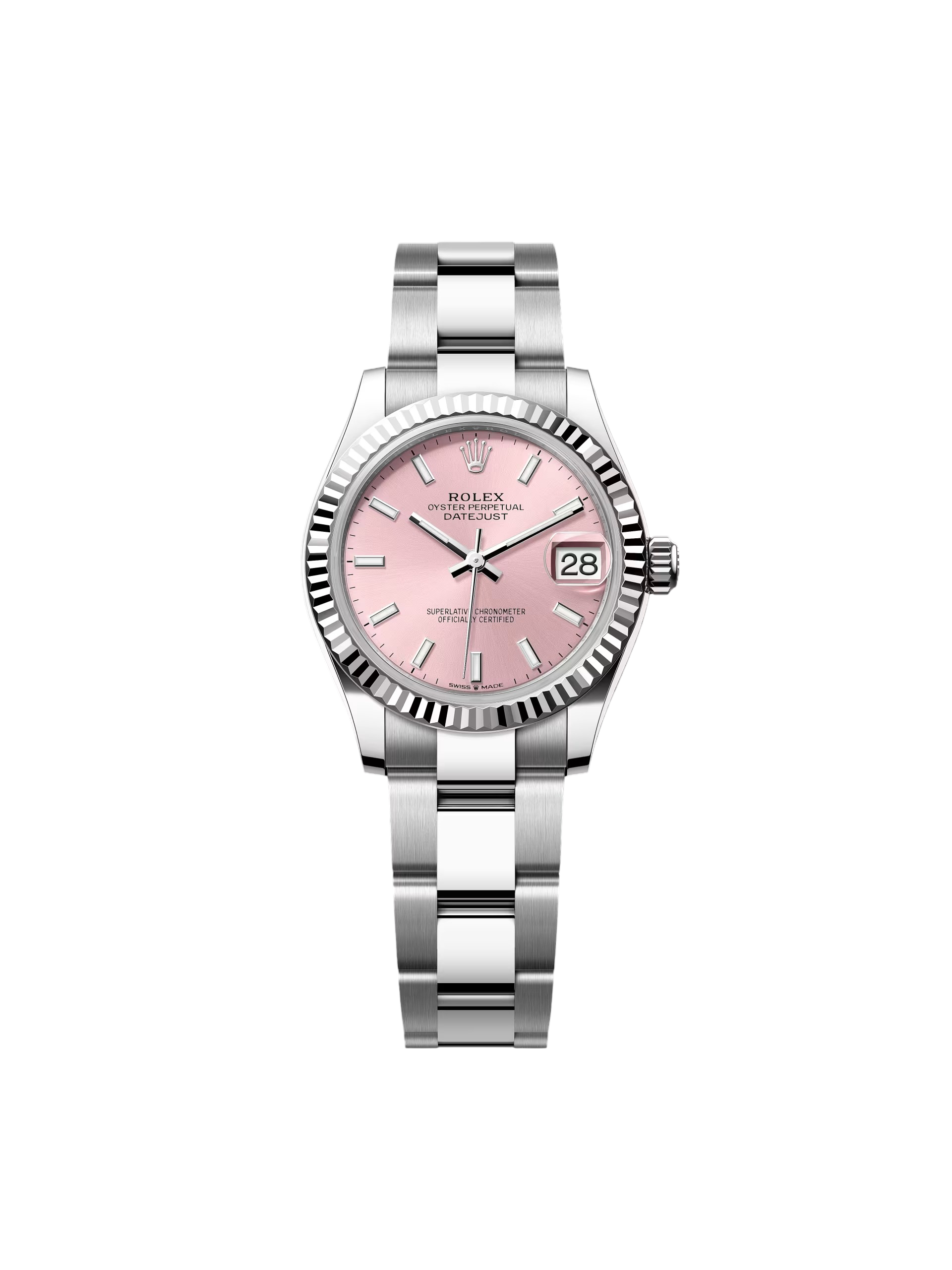 RLX Datejust m278274-0013/0014 Pink Dial 31mm Fluted Bezel Oyster Bracelet
