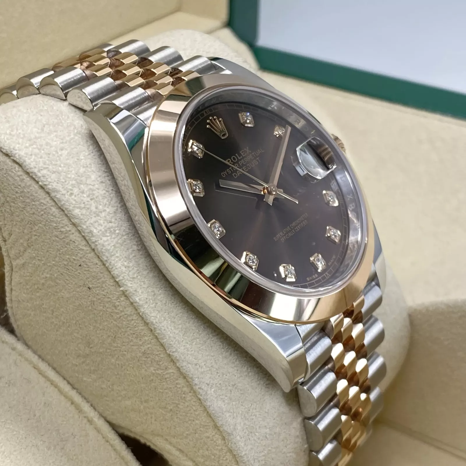 RLX Datejust 41mm 126301 Chocolate Diamond Jubilee Steel and Everose Gold Watch