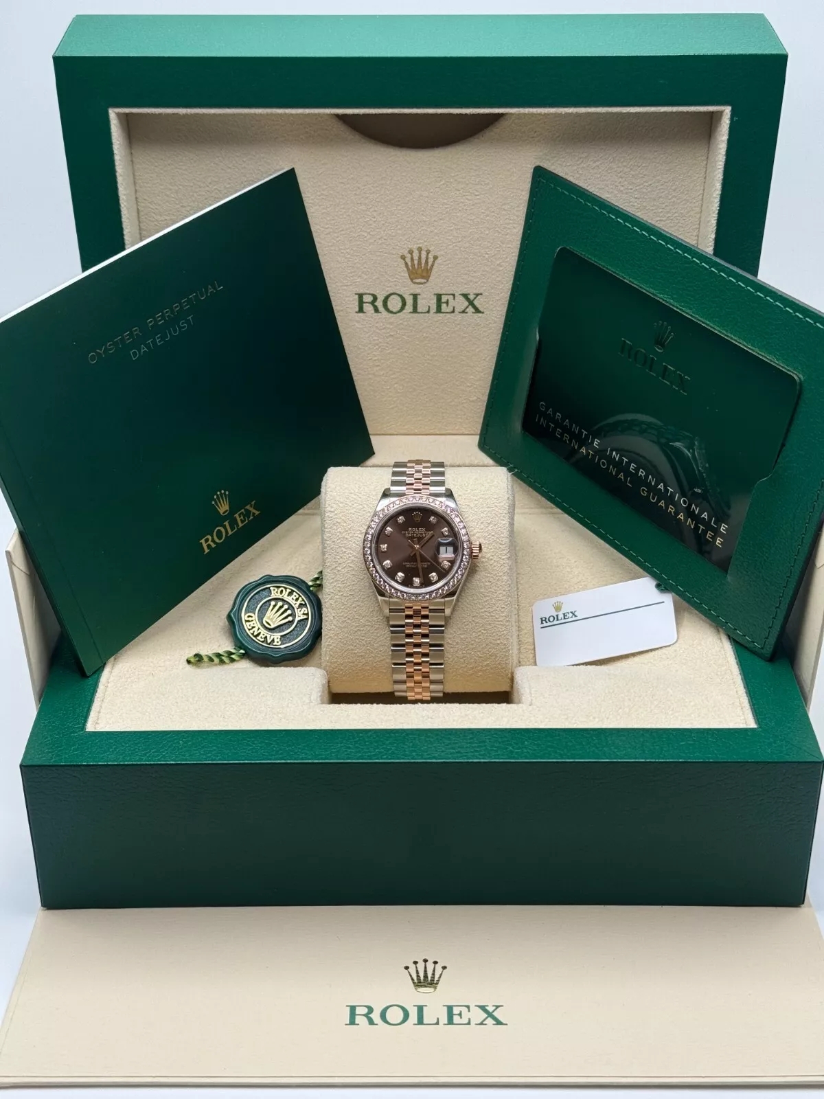 RLX Lady-Datejust 28mm 279381RBR Chocolate Diamond Dial Oyster Bracelet