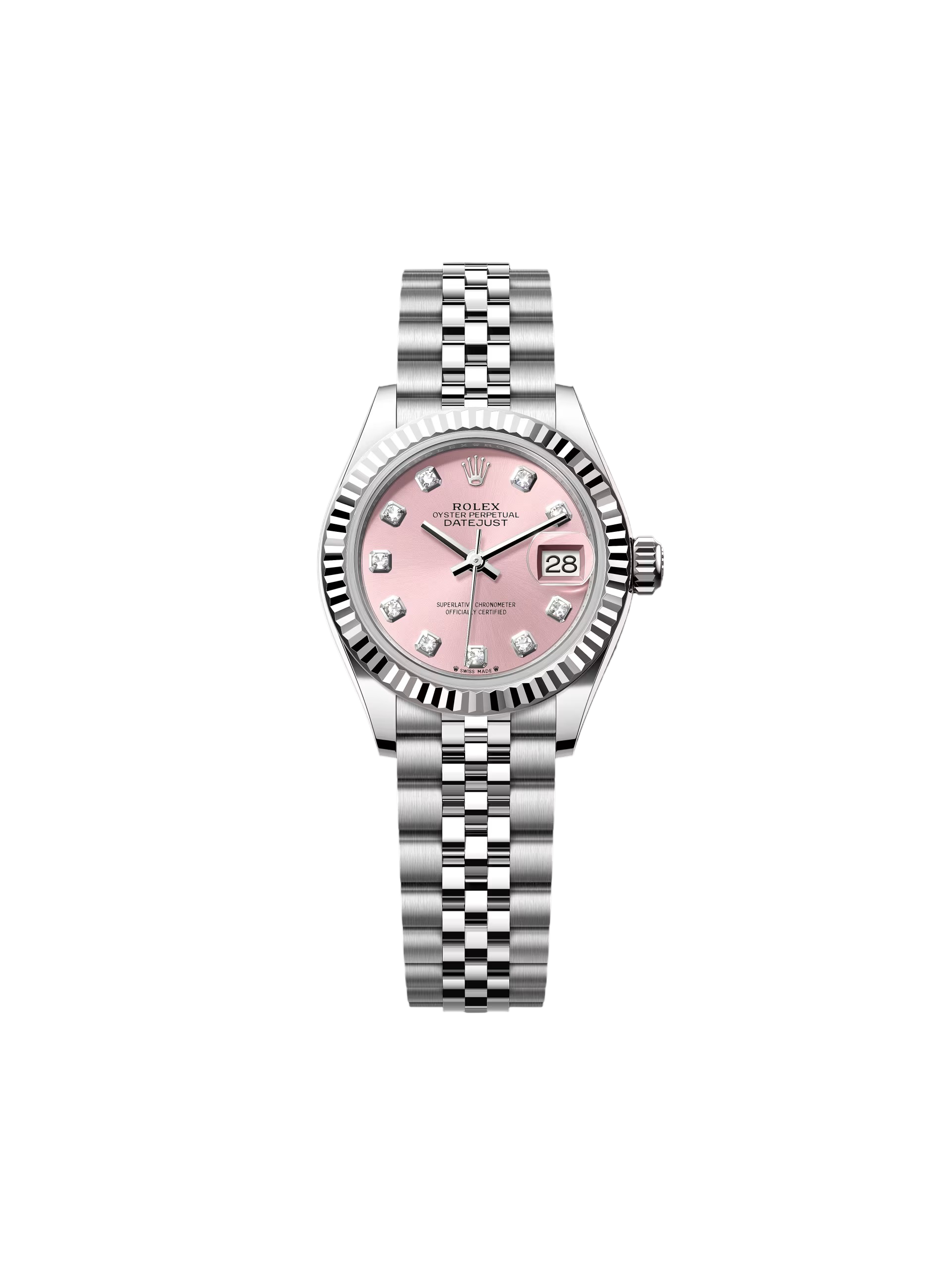 RLX Lady-Datejust 28mm 279174 Pink Diamond Dial Oyster Bracelet