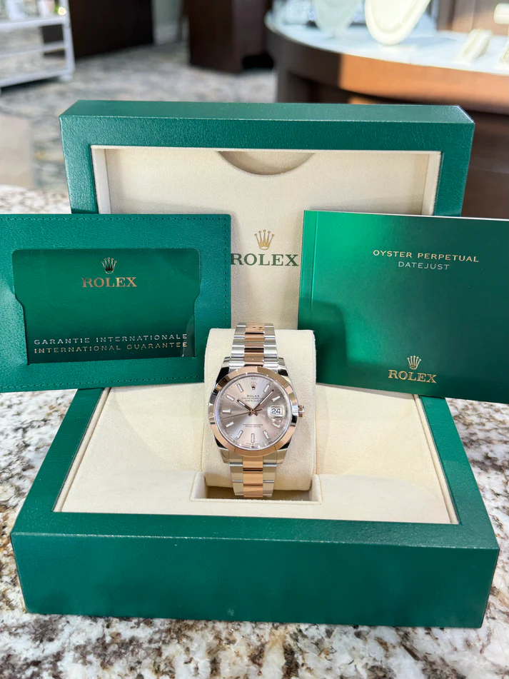 RLX Datejust 41mm 126301 Sundust Index Oyster Steel and Everose Gold Watch