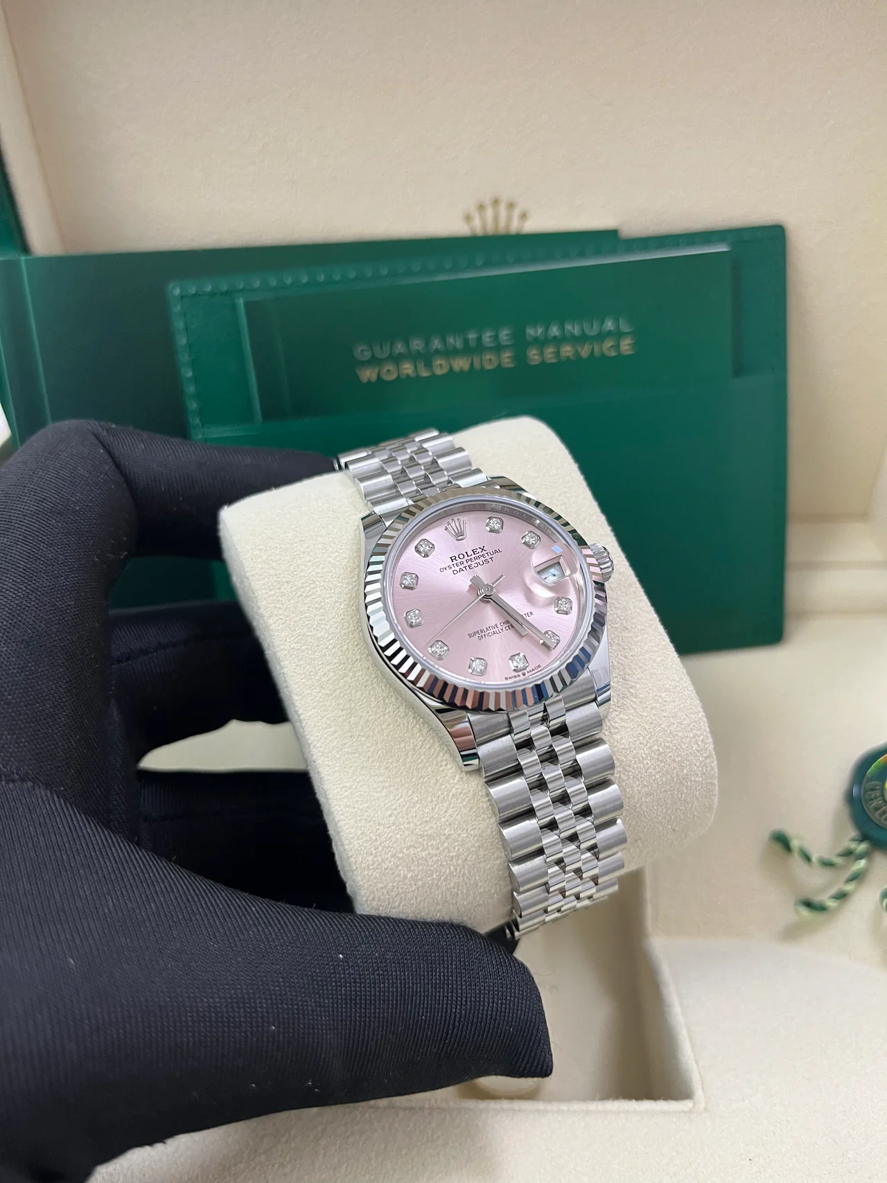 RLX Datejust m278274-0031/0032 Pink 31mm Dial Oyster Watch