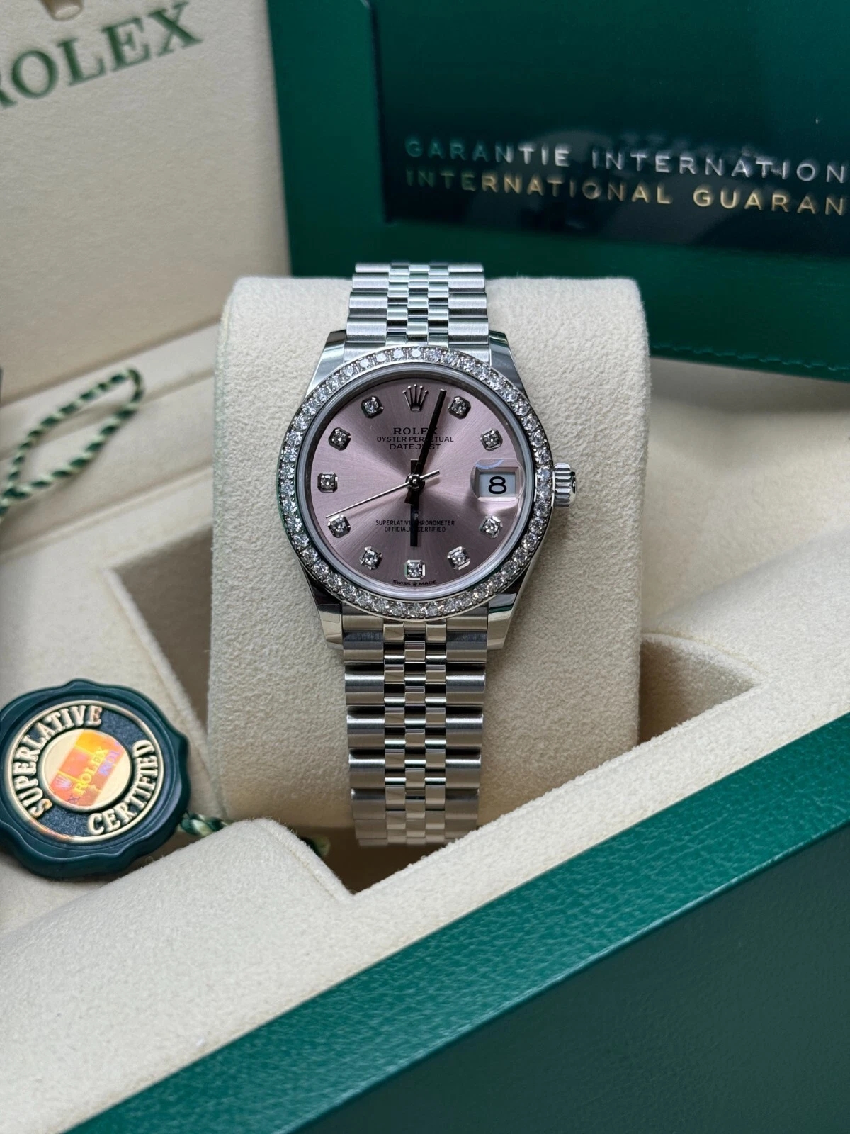 RLX Lady-Datejust 28mm 279384RBR Pink Dial Oyster Bracelet
