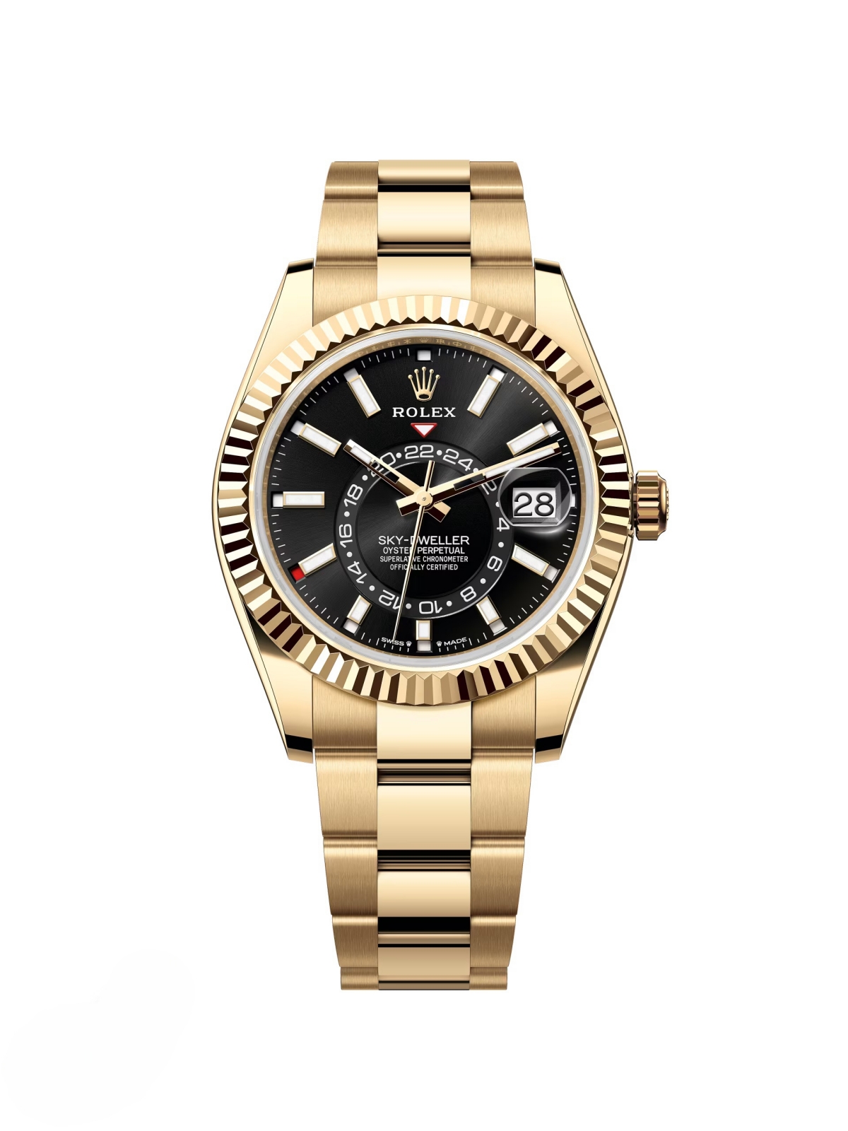 RLX  Sky-Dweller 42mm 336938-0002/0005 Yellow Gold Black Dial Oyster