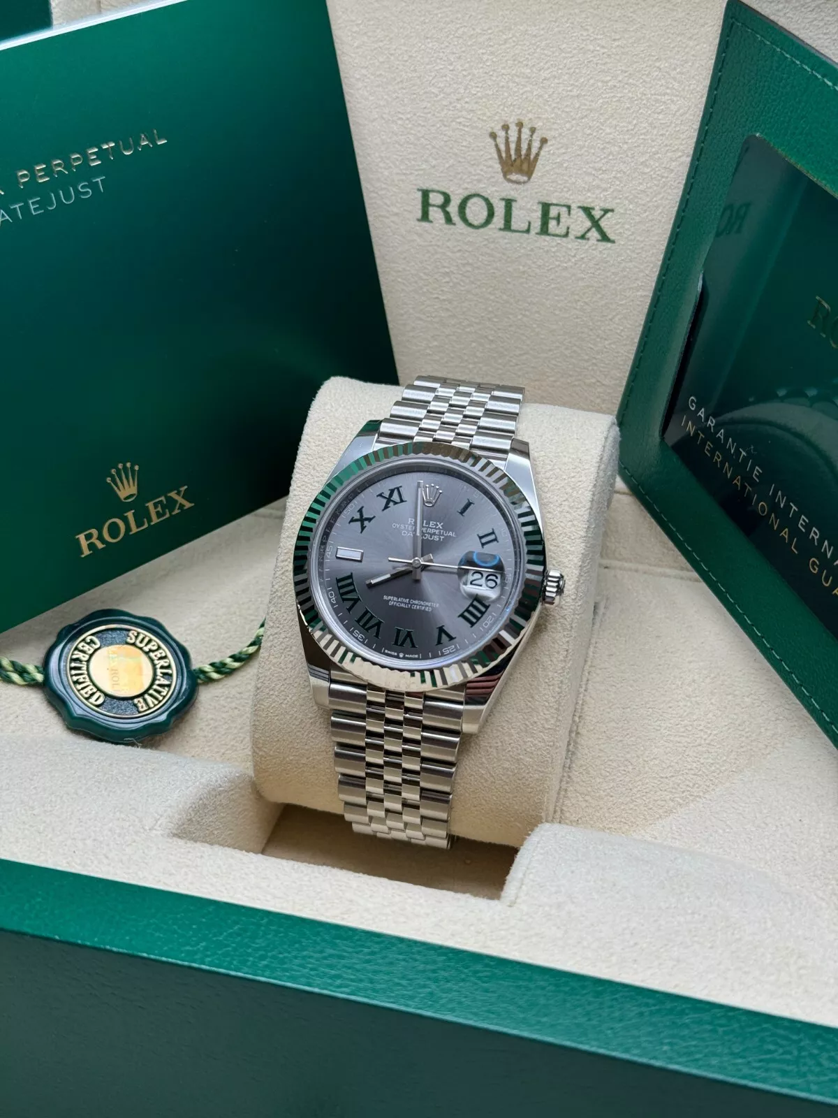 RLX  Datejust 41mm 126334 Slate Roman Jubilee Stainless Steel Mens Watch