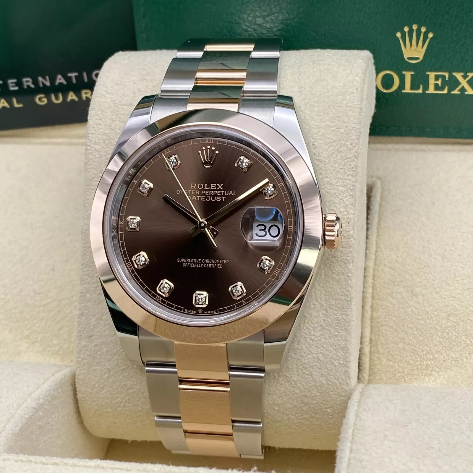 RLX Datejust 41mm 126301 Chocolate Diamond Jubilee Steel and Everose Gold Watch