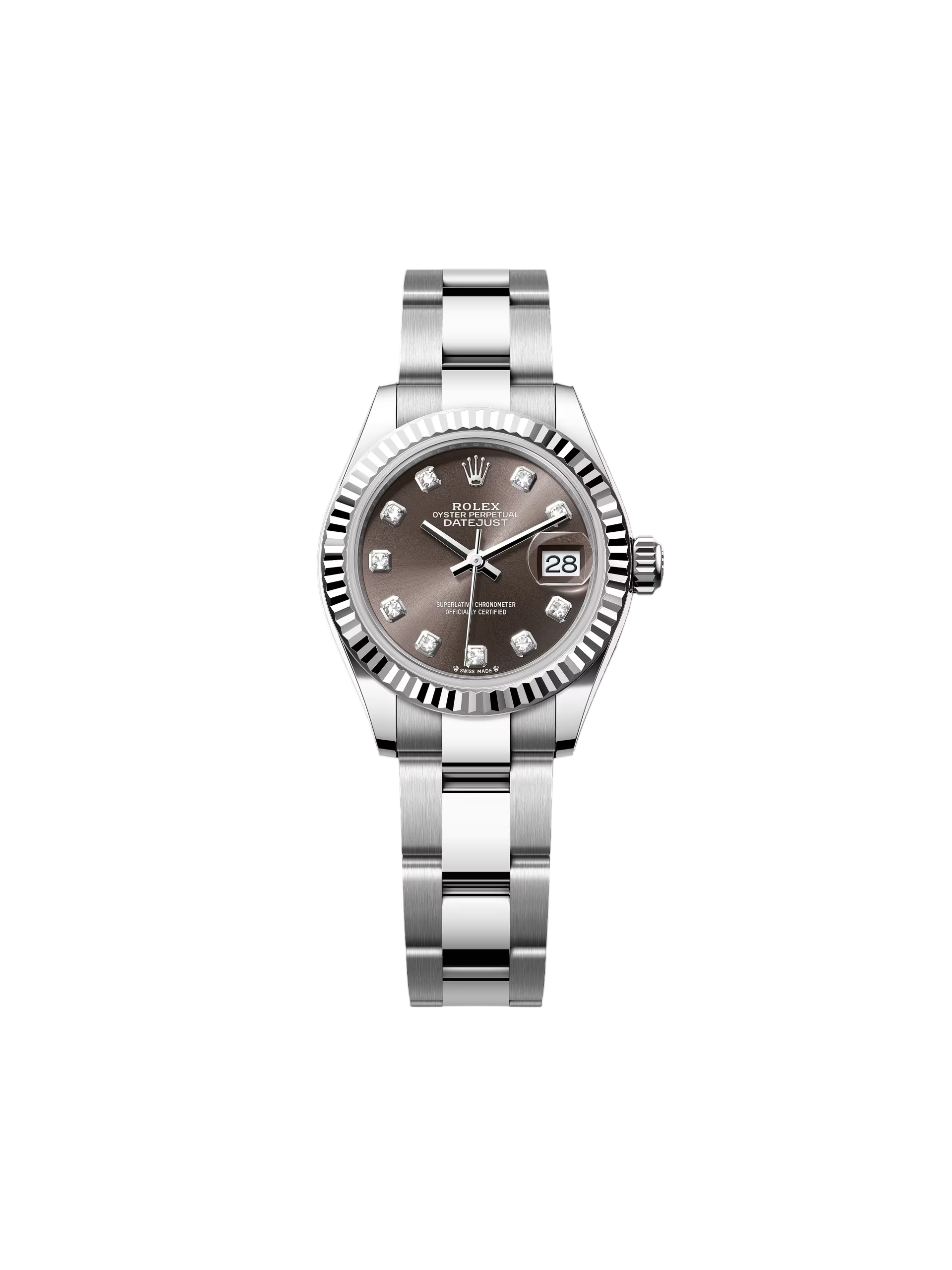 RLX Lady-Datejust 28mm 279174 Dark Grey Diamond Dial Oyster Bracelet