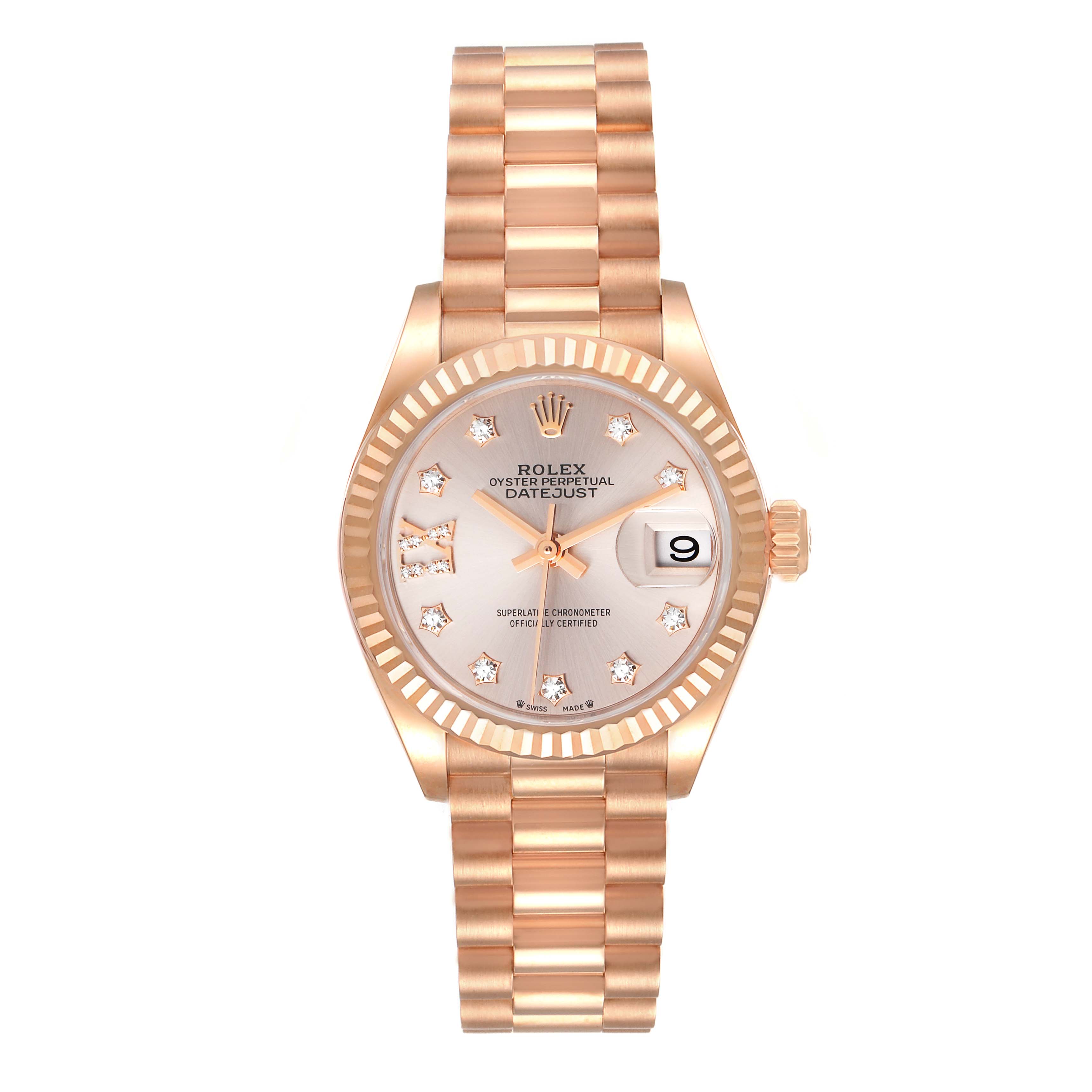 RLX Lady-Datejust 28mm 279175 Rose Dial President Everose Gold