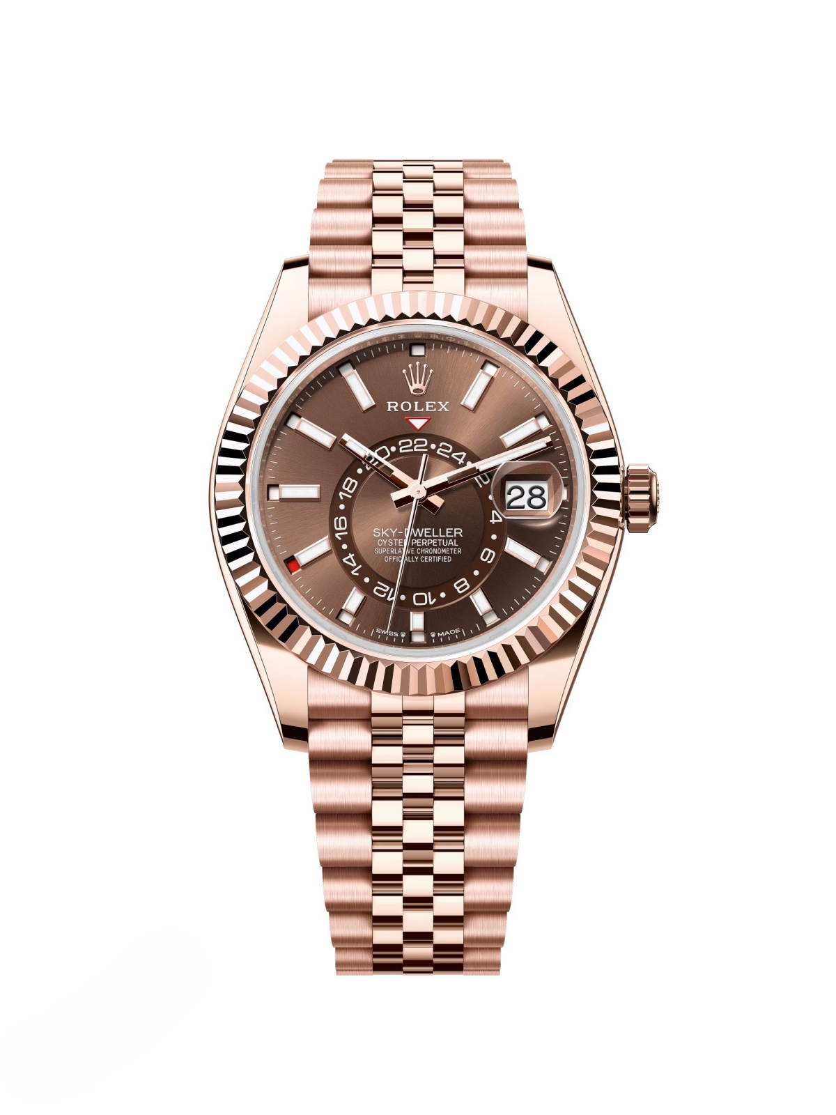 RLX  Sky-Dweller 42mm 336935-0002/0006 Rose Gold Chocolate Dial Jubilee