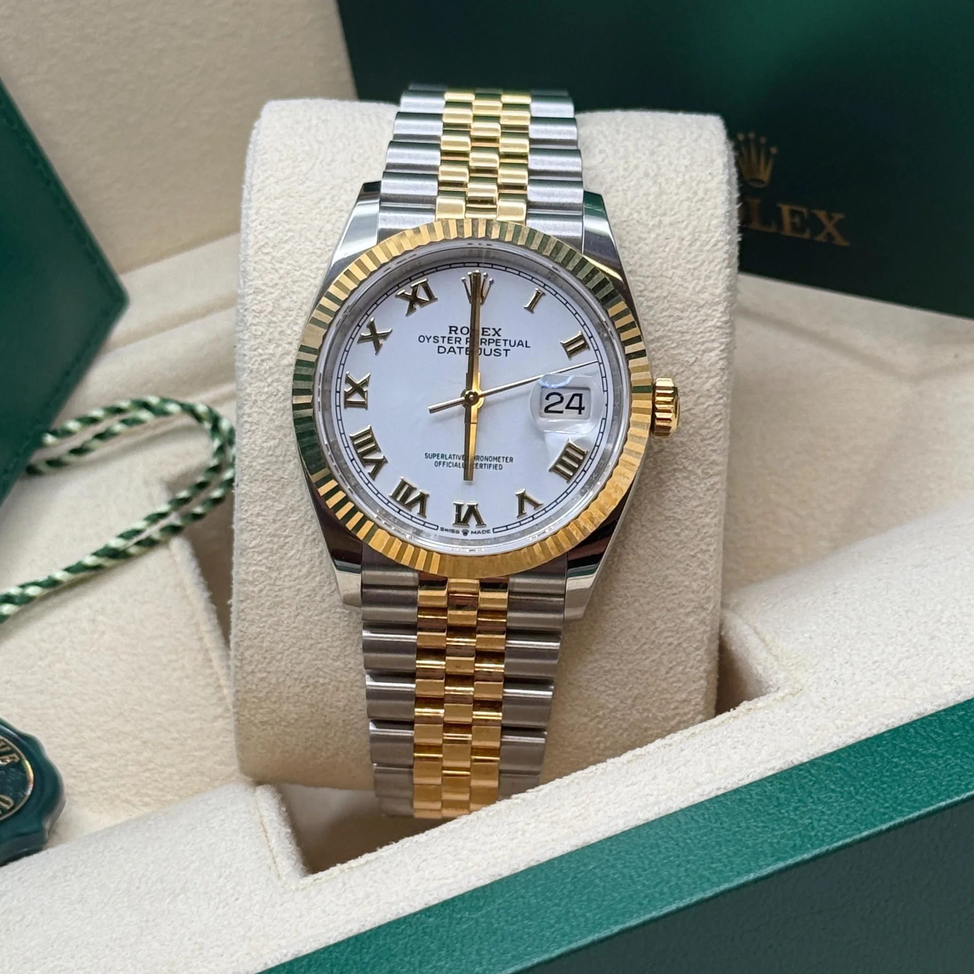 RLX  Datejust 36mm 126233 White Dial Oyster Bracelet Watch