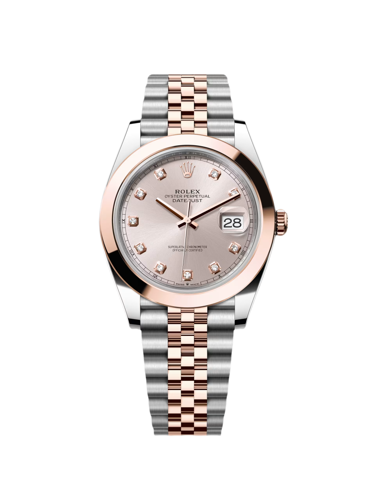 RLX Datejust 41mm 126301 Sundust Diamond Jubilee Steel and Everose Gold Watch