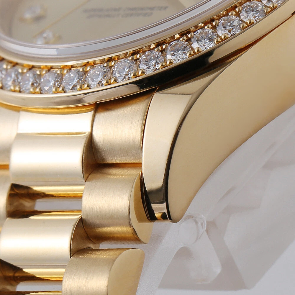 RLX Lady-Datejust 28mm 279138RBR Champagne Diamond Dial and Diamond Bezel Yellow Gold Bracelet