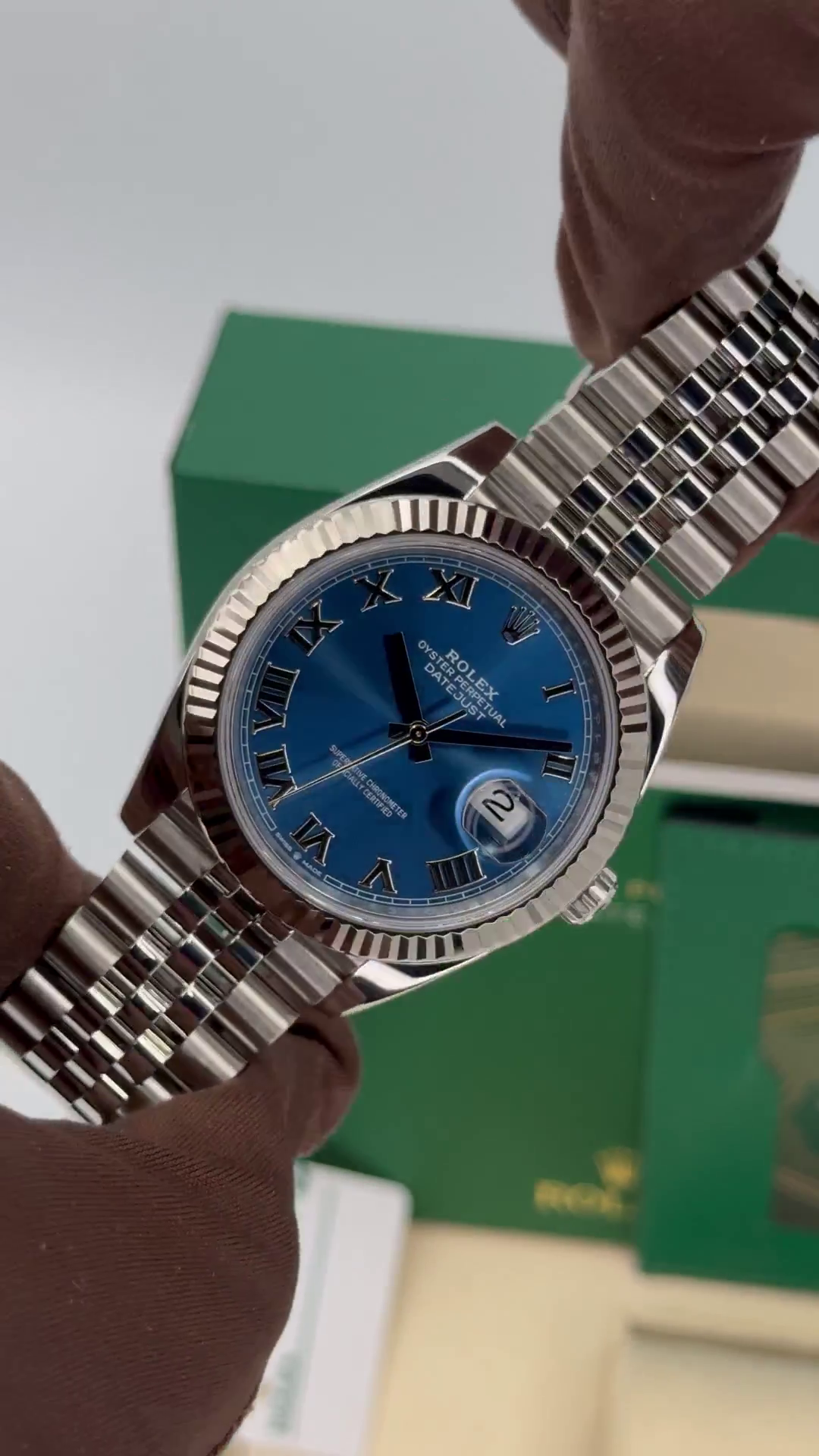 RLX  Datejust 41mm 126334 Blue Roman Oyster Stainless Steel Men’s Watch