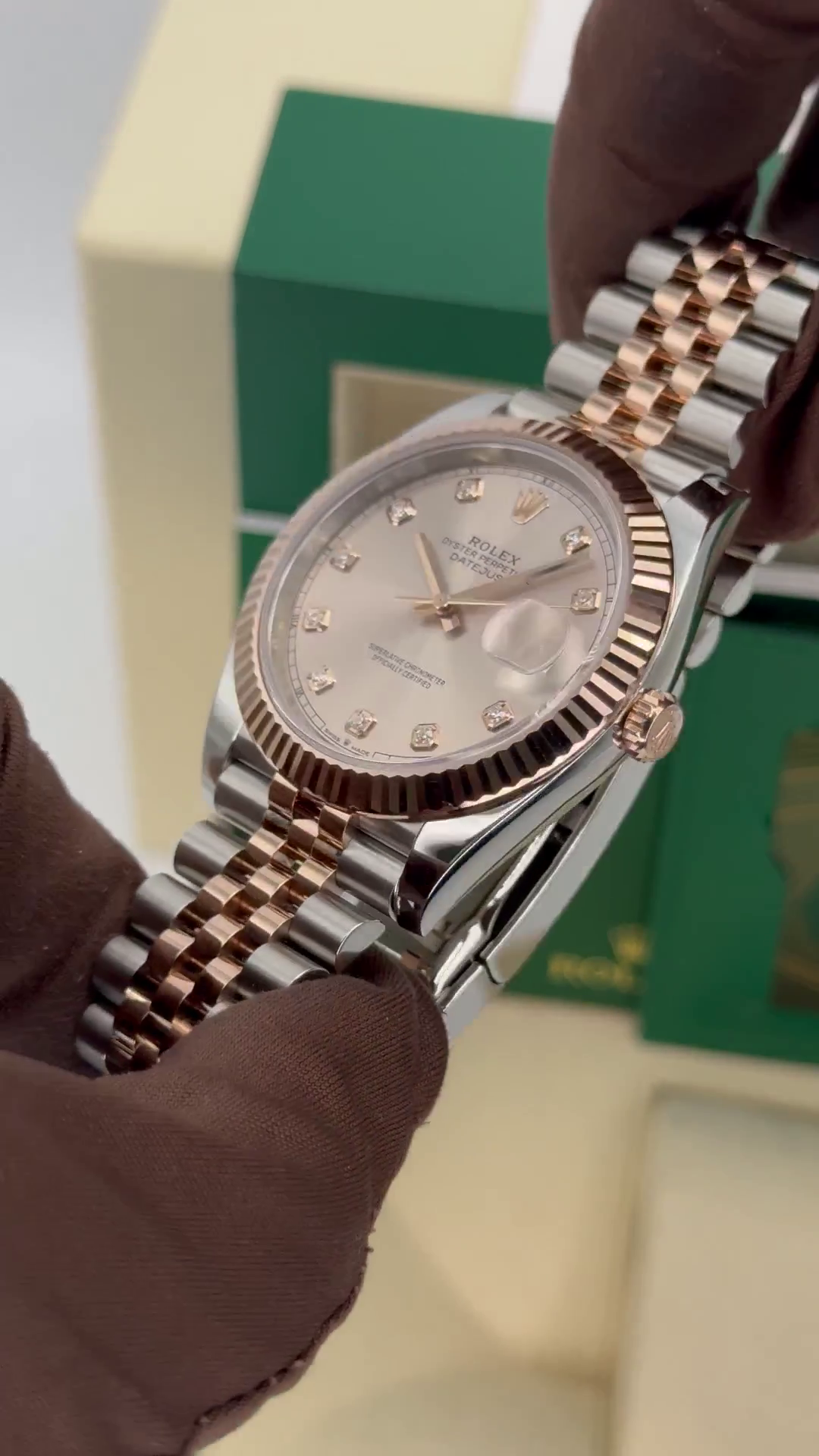 RLX Datejust 41mm 126331 Sundust Diamond Jubilee Steel and Everose Gold Watch