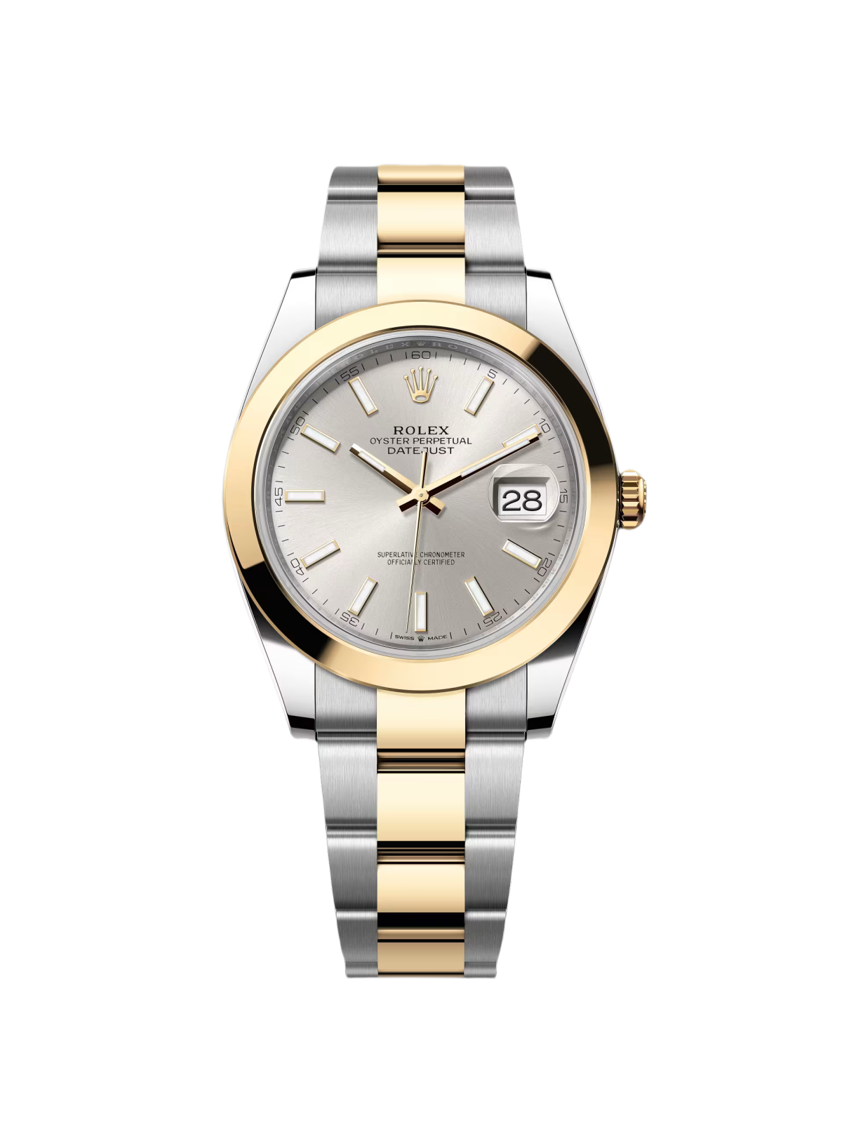 RLX Datejust 41mm 126303 Silver Index Oyster Steel and Yellow Gold Mens Watch