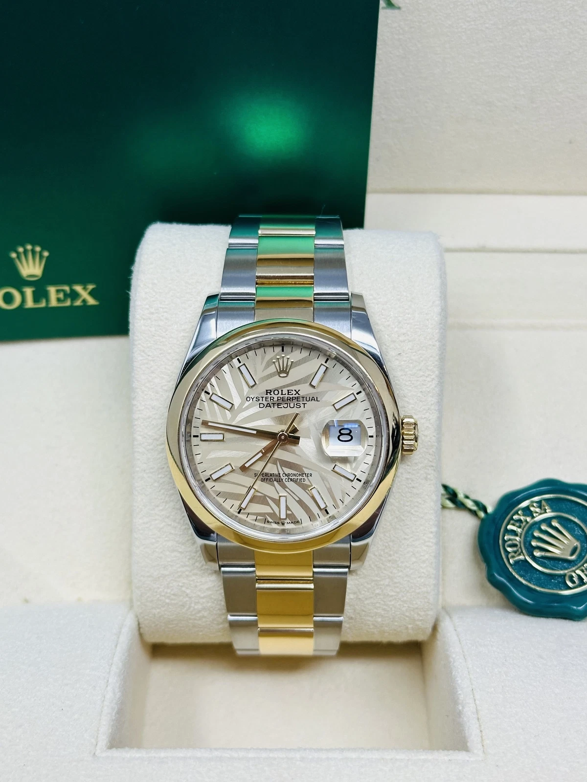 RLX  Datejust 36mm 126203 Golden Dial Domed Bezel Oyster Bracelet