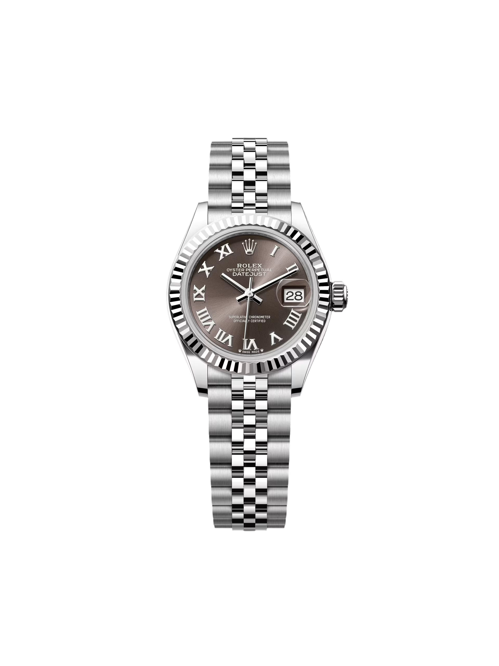 RLX Lady-Datejust 28mm 279174 Dark Grey Roman Dial Oyster Bracelet
