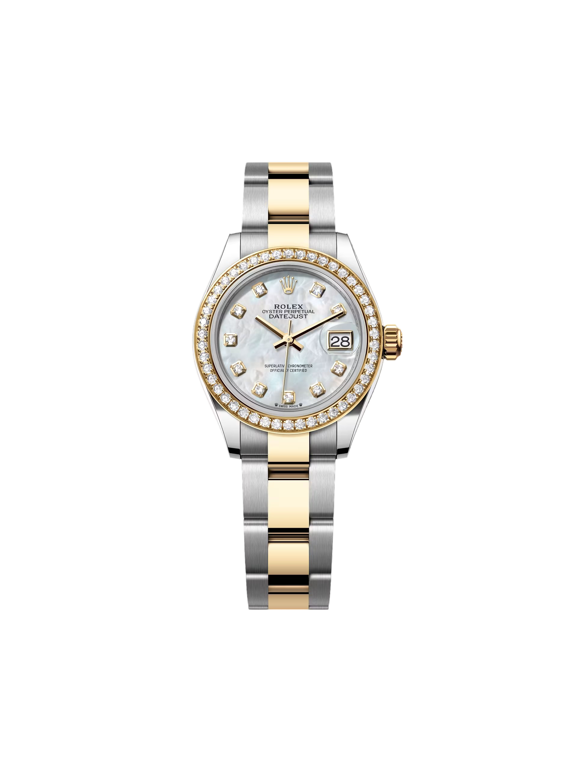 RLX Lady-Datejust 28mm 279383RBR Mother-of-Pearl Dial Yellow Rolesor Oyster Bracelet