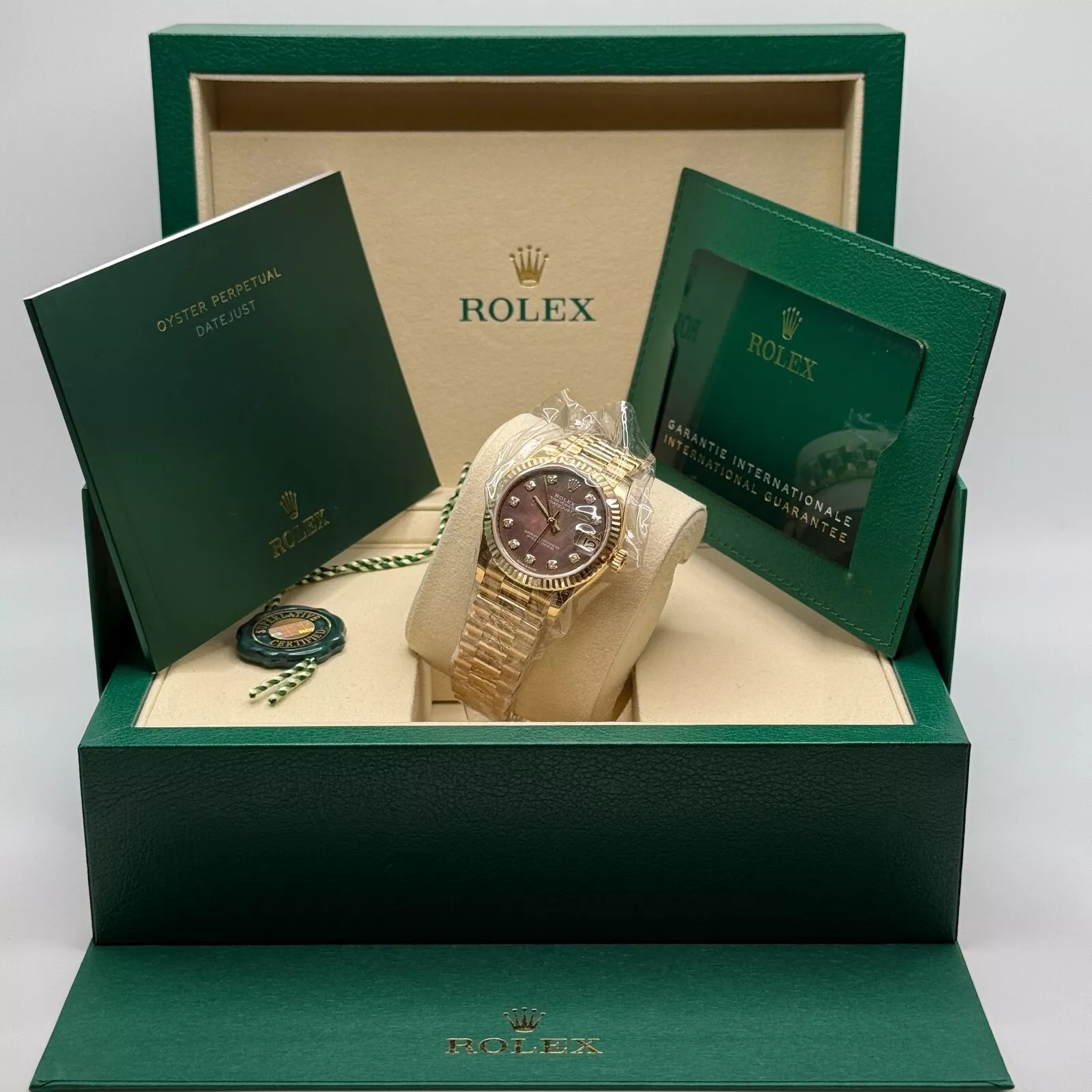 RLX Datejust m278278-0038 Black Mother-of-Pearl 31mm Dial President Bracelet Watch