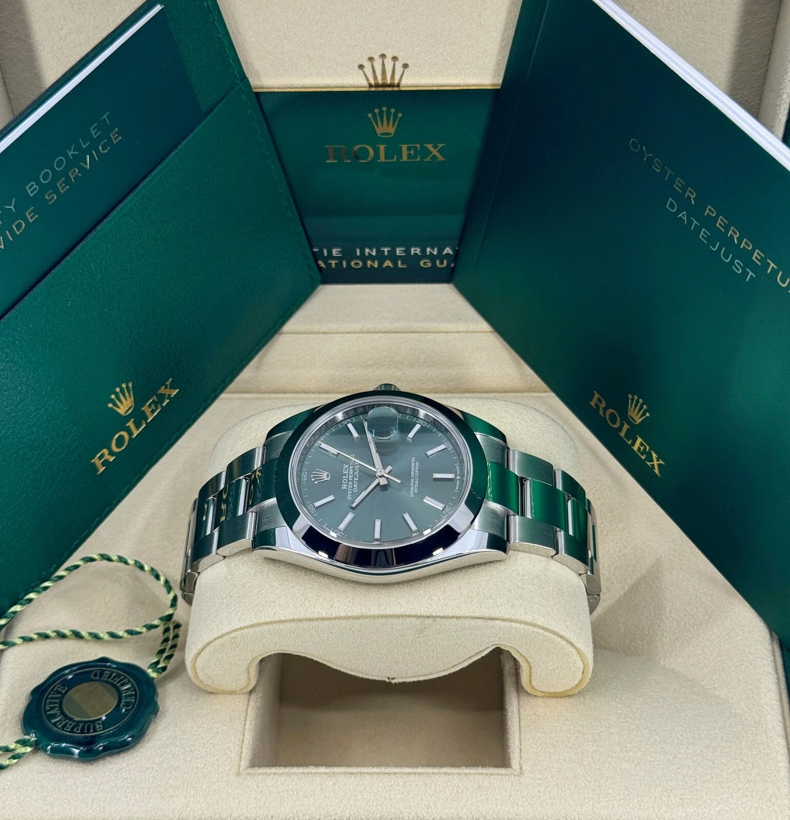 RLX Datejust 41mm 126300 Mint Green Dial Stainless Steel Oyster Bracelet Watch