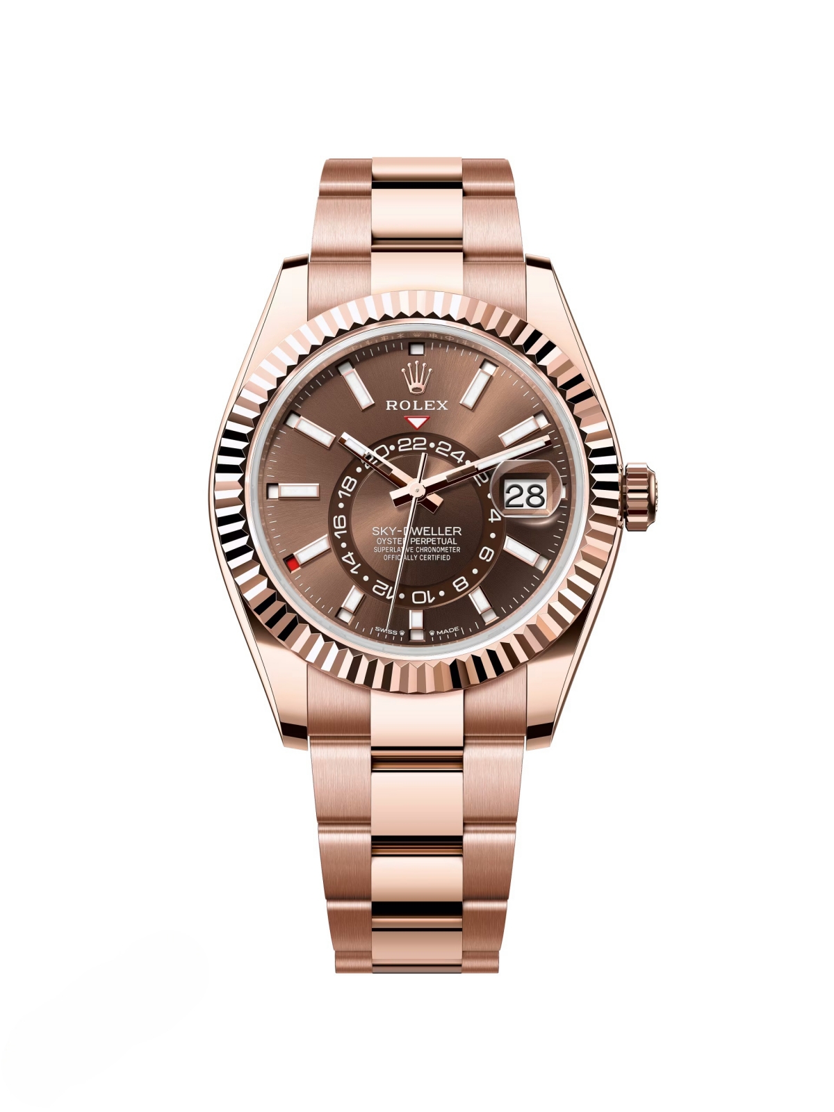 RLX  Sky-Dweller 42mm 336935-0002/0006 Rose Gold Chocolate Dial Jubilee