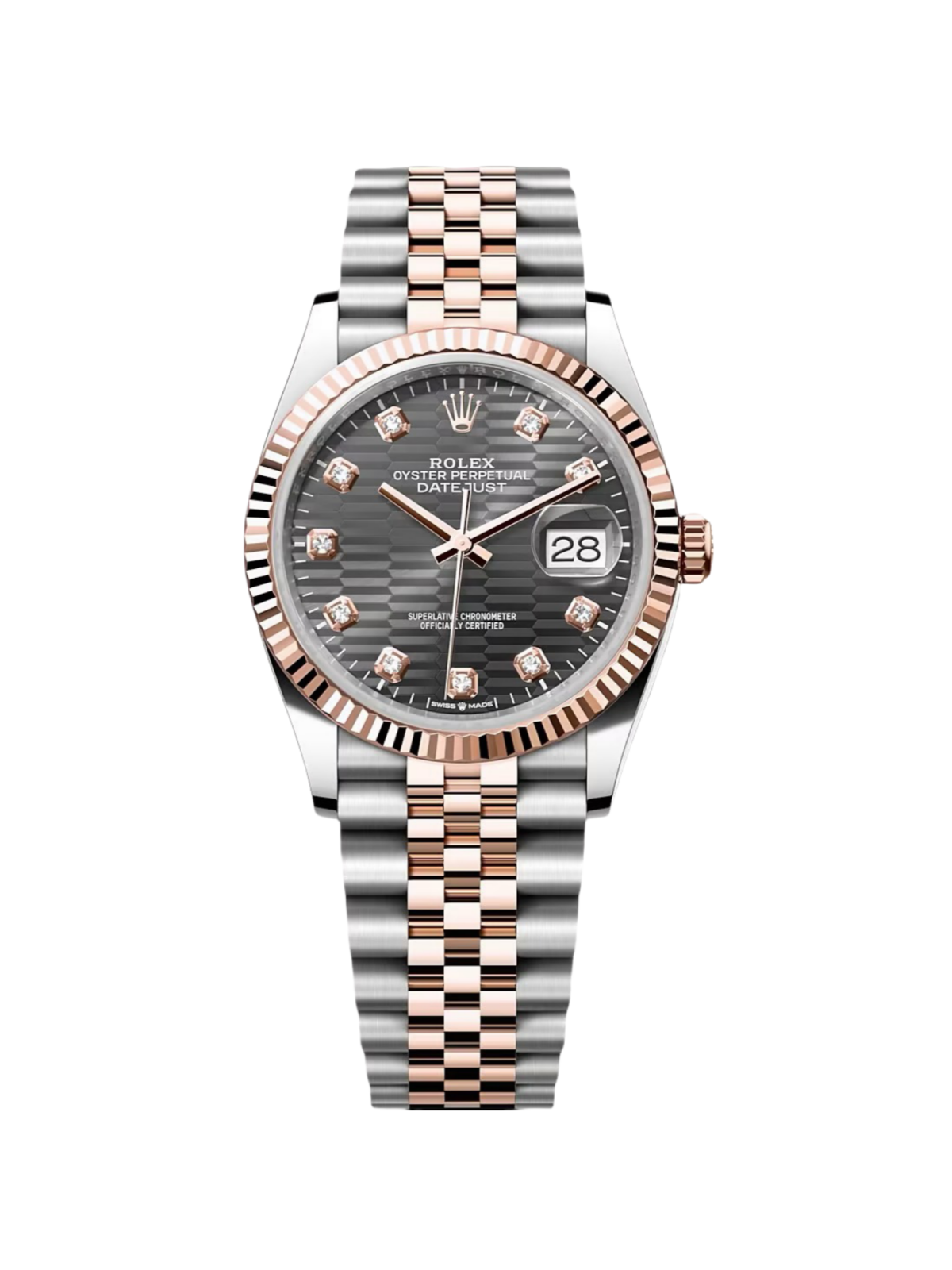 RLX  Datejust 36mm 126231 Slate Fluted Motif Dial 36mm Jubilee Bracelet