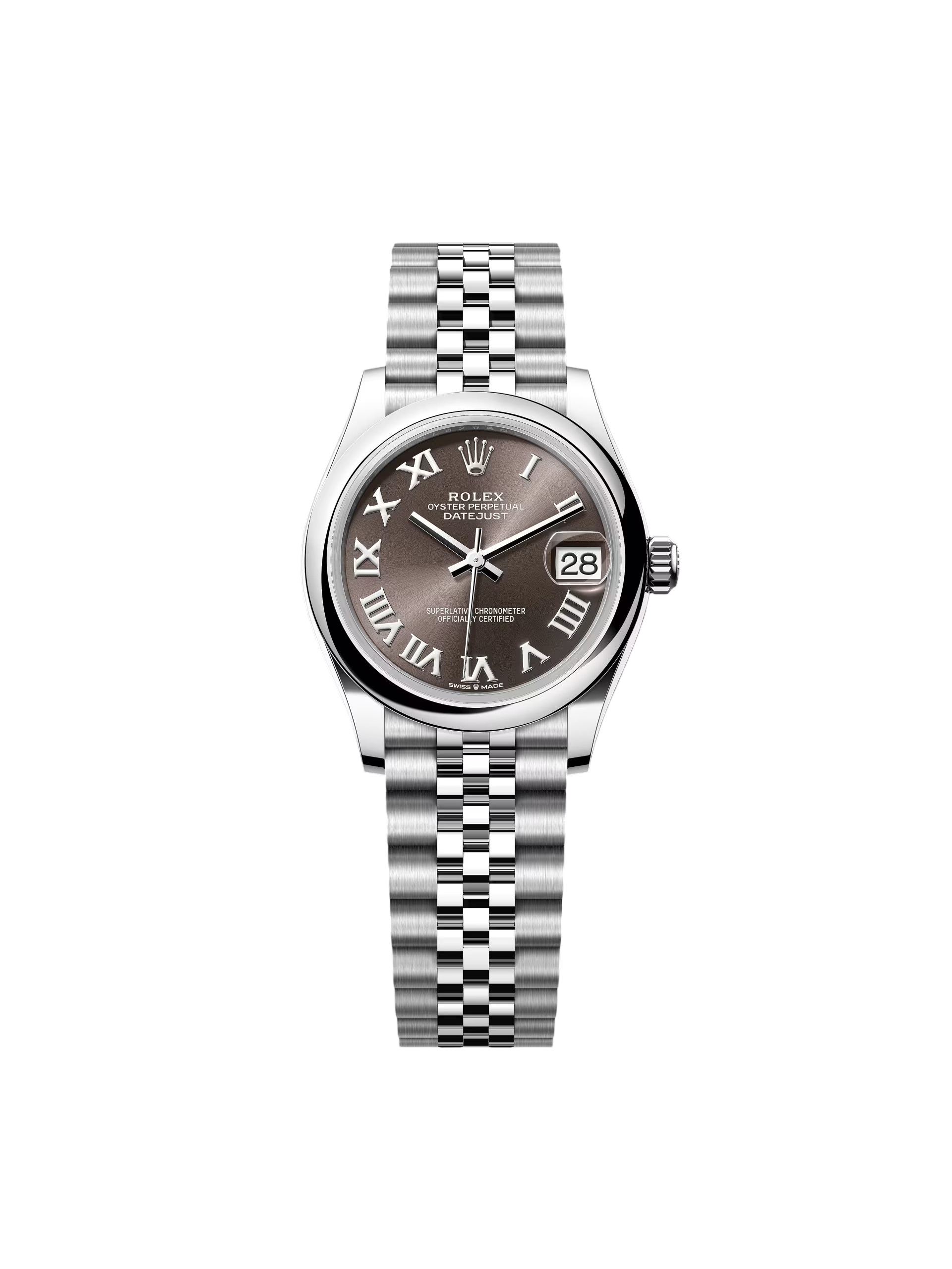 RLX Datejust m278240-0015/0016 31mm  Dark Grey Roman Domed Bezel Oyster Oystersteel