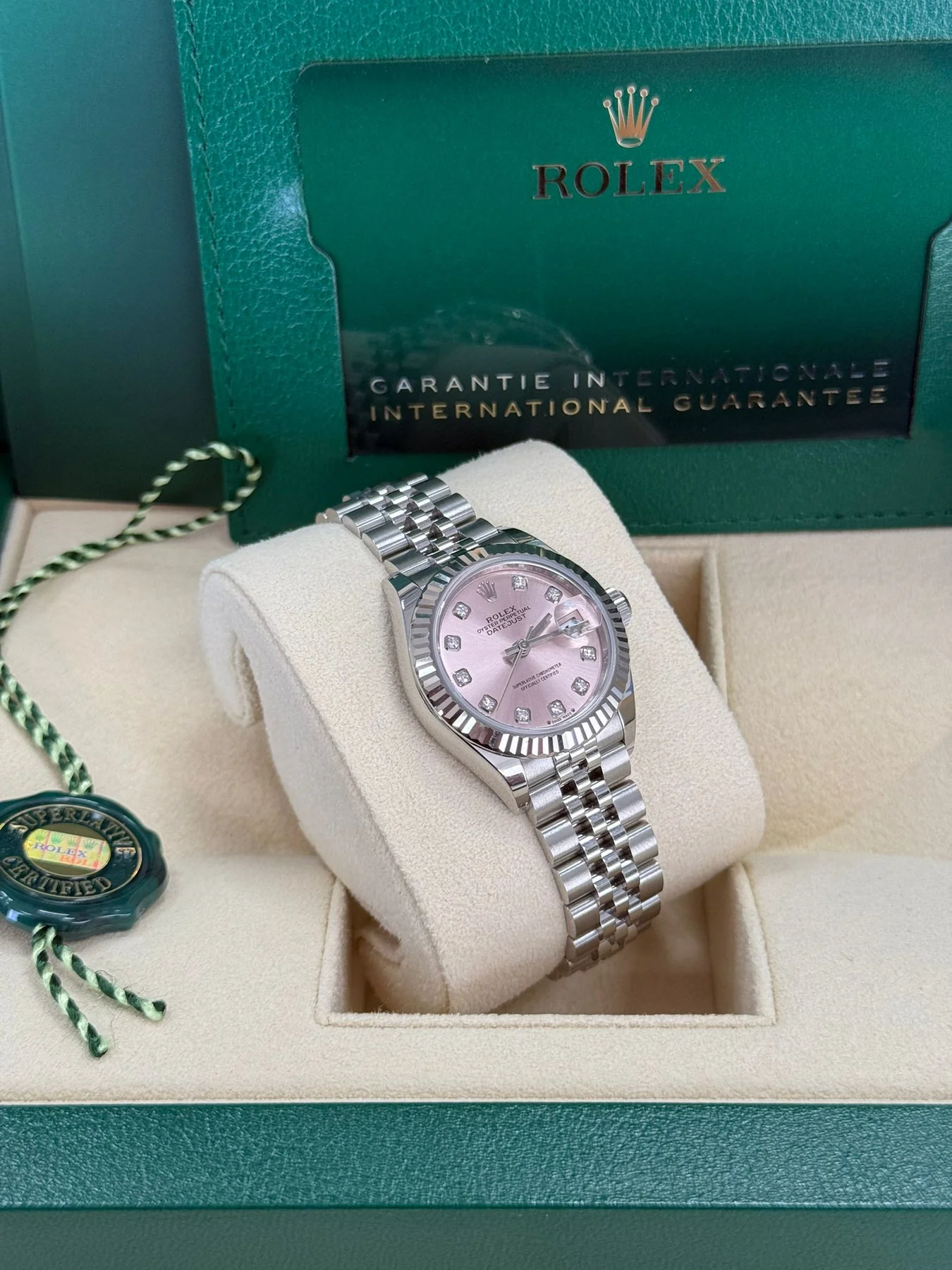 RLX Lady-Datejust 28mm 279174 Pink Diamond Dial Oyster Bracelet