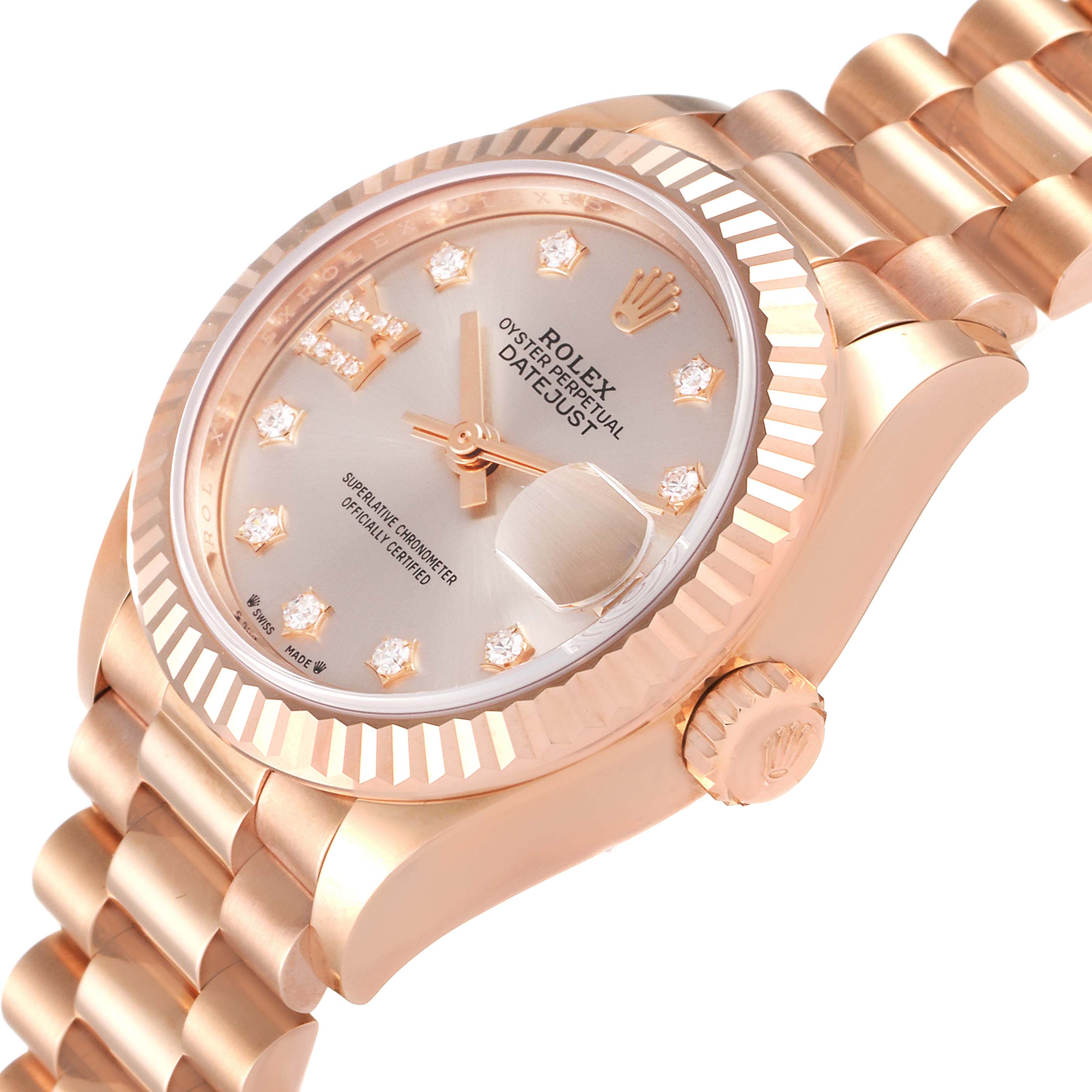 RLX Lady-Datejust 28mm 279175 Rose Dial President Everose Gold