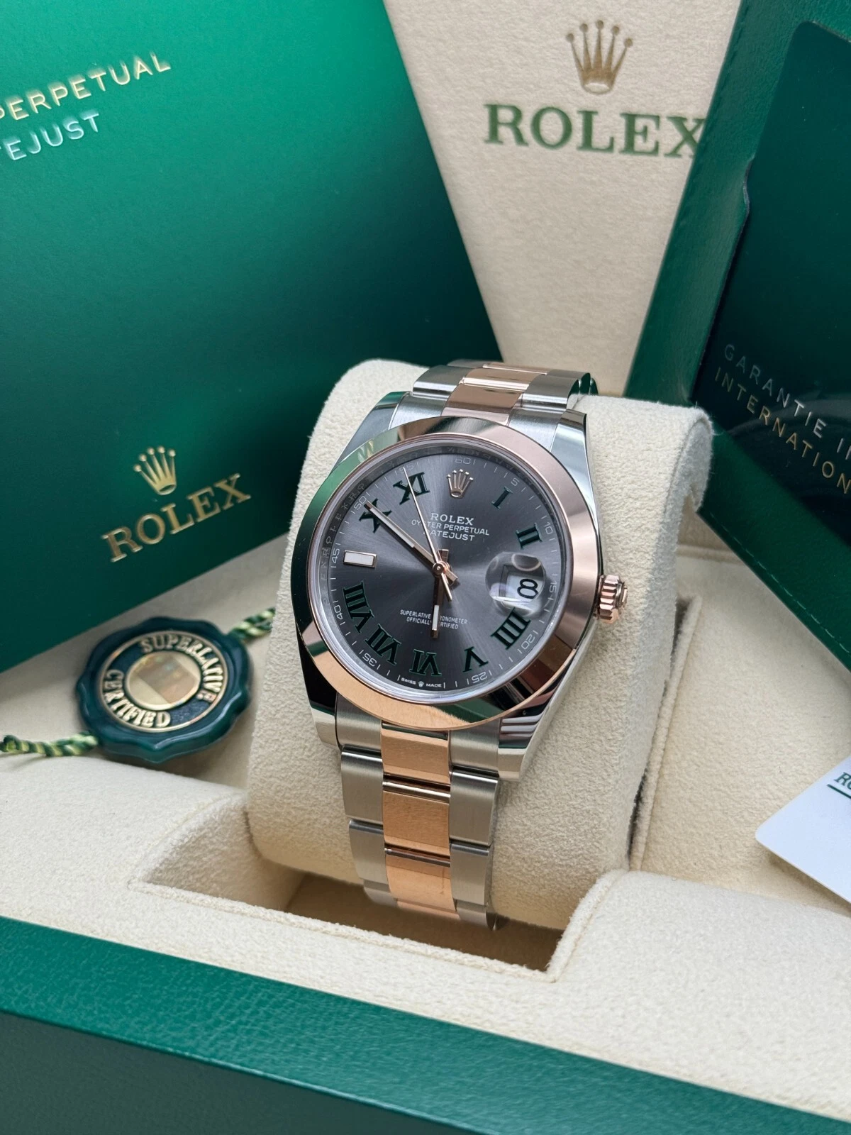 RLX Datejust 41mm 126301 Sundust Slate Roman Dial Oyster Bracelet