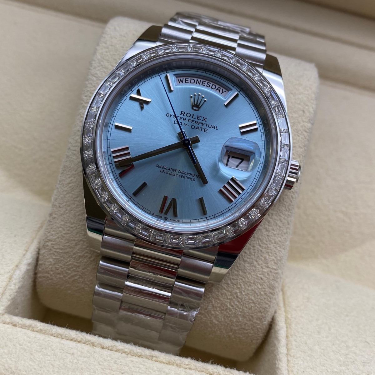 RLX Day-Date 40mm 228396TBR-0030 Ice Blue Roman Dial