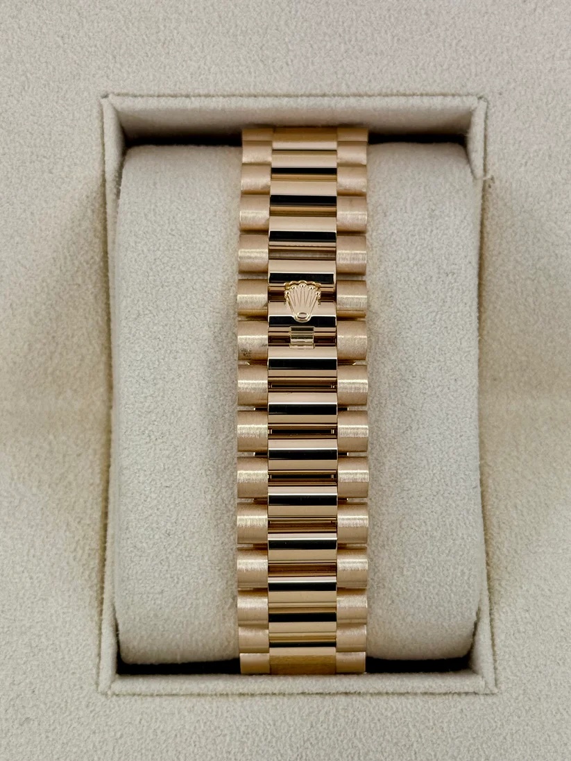 RLX Day-Date 40mm Yellow Gold President  Mother of Pearl Diamond Baguette Dial - 228238