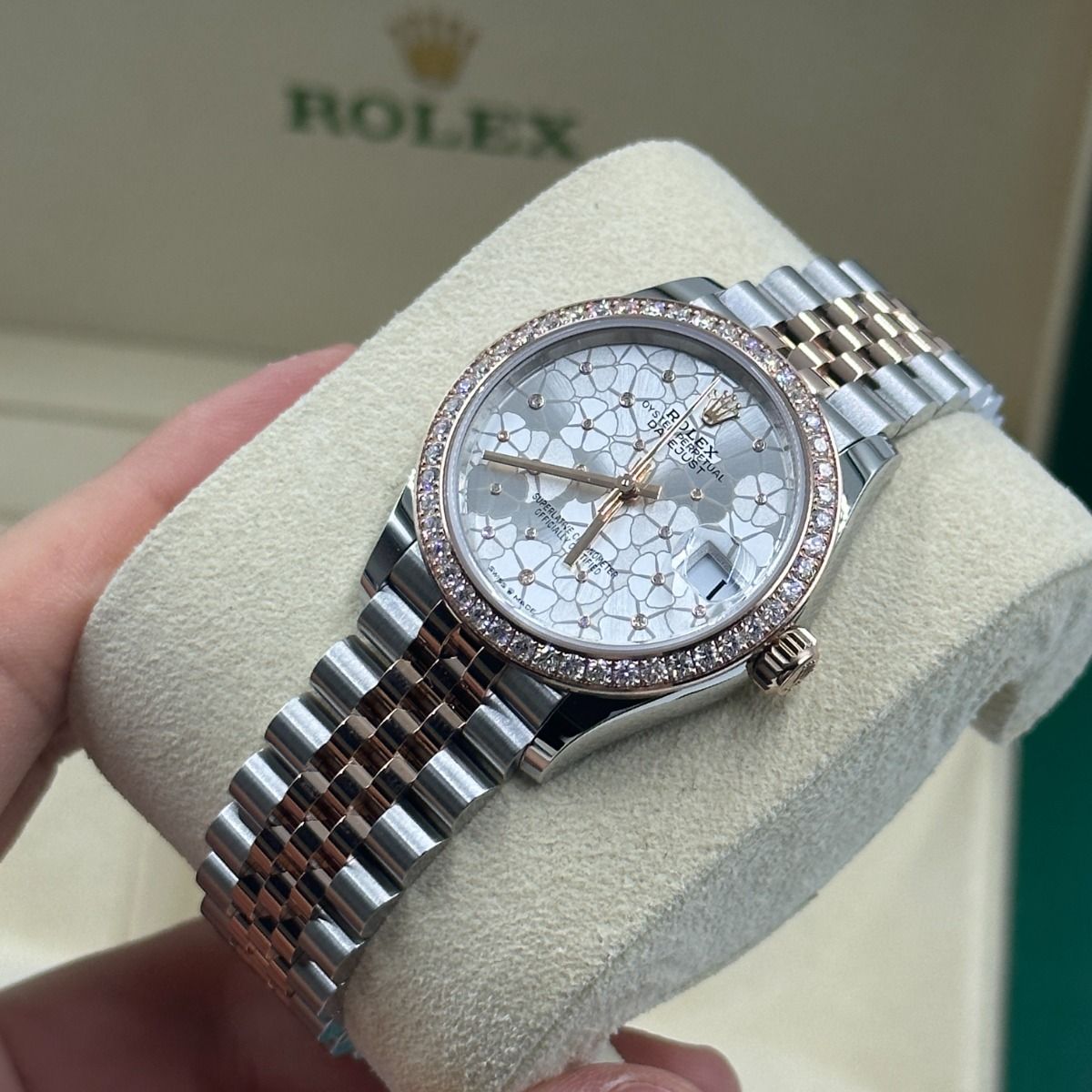 RLX Datejust m278381-0031/0032 Silver Floral Motif Diamond Dial Diamond-Set Bezel 31mm