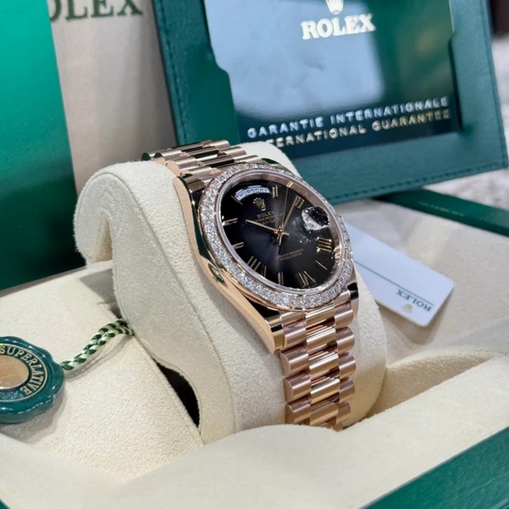 RLX  Day-Date 40mm Slate Ombré Dial and Diamond Bezel 228345rbr-0025