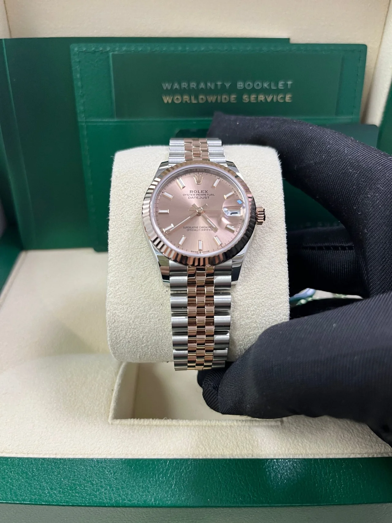 RLX Lady-Datejust 28mm 279171 Sundust Index Oyster Stainless Steel and Rose Gold