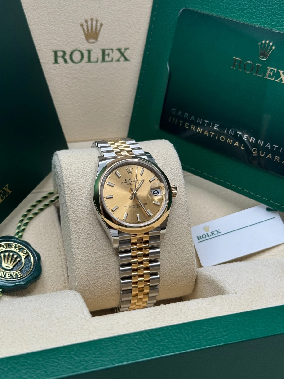 RLX Datejust m278243-0013/0014  31mm Champagne Dial Yellow Rolesor Oyster Watch
