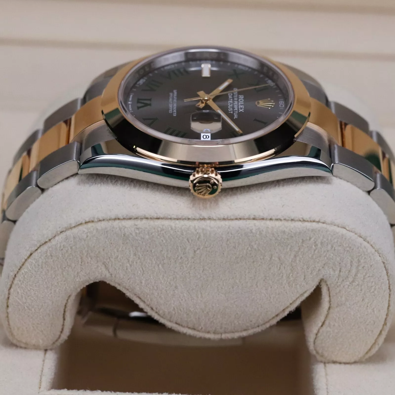 RLX Datejust 41mm 126303 Slate Roman Oyster Steel and Yellow Gold Mens Watch