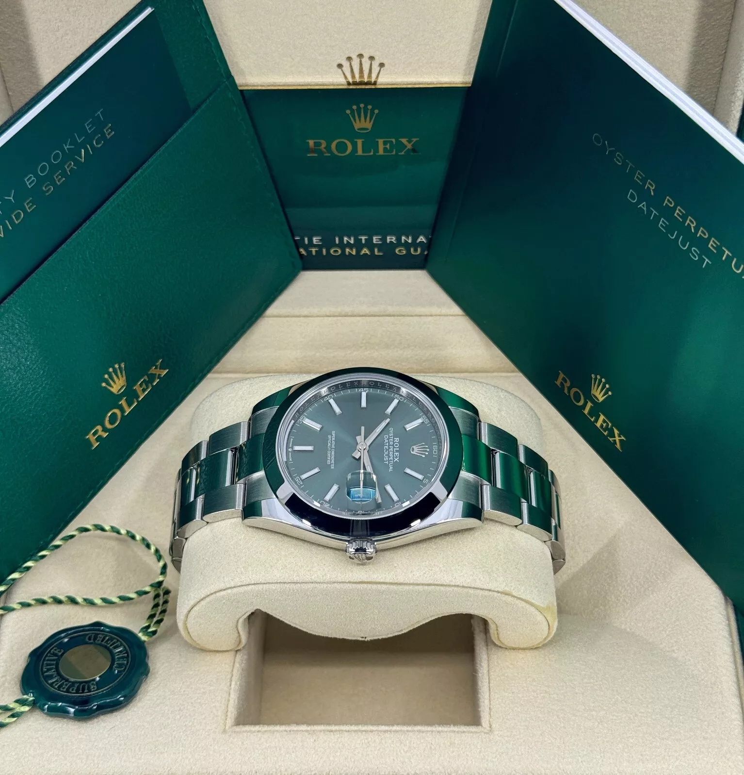 RLX Datejust 41mm 126300 Mint Green Dial Stainless Steel Oyster Bracelet Watch