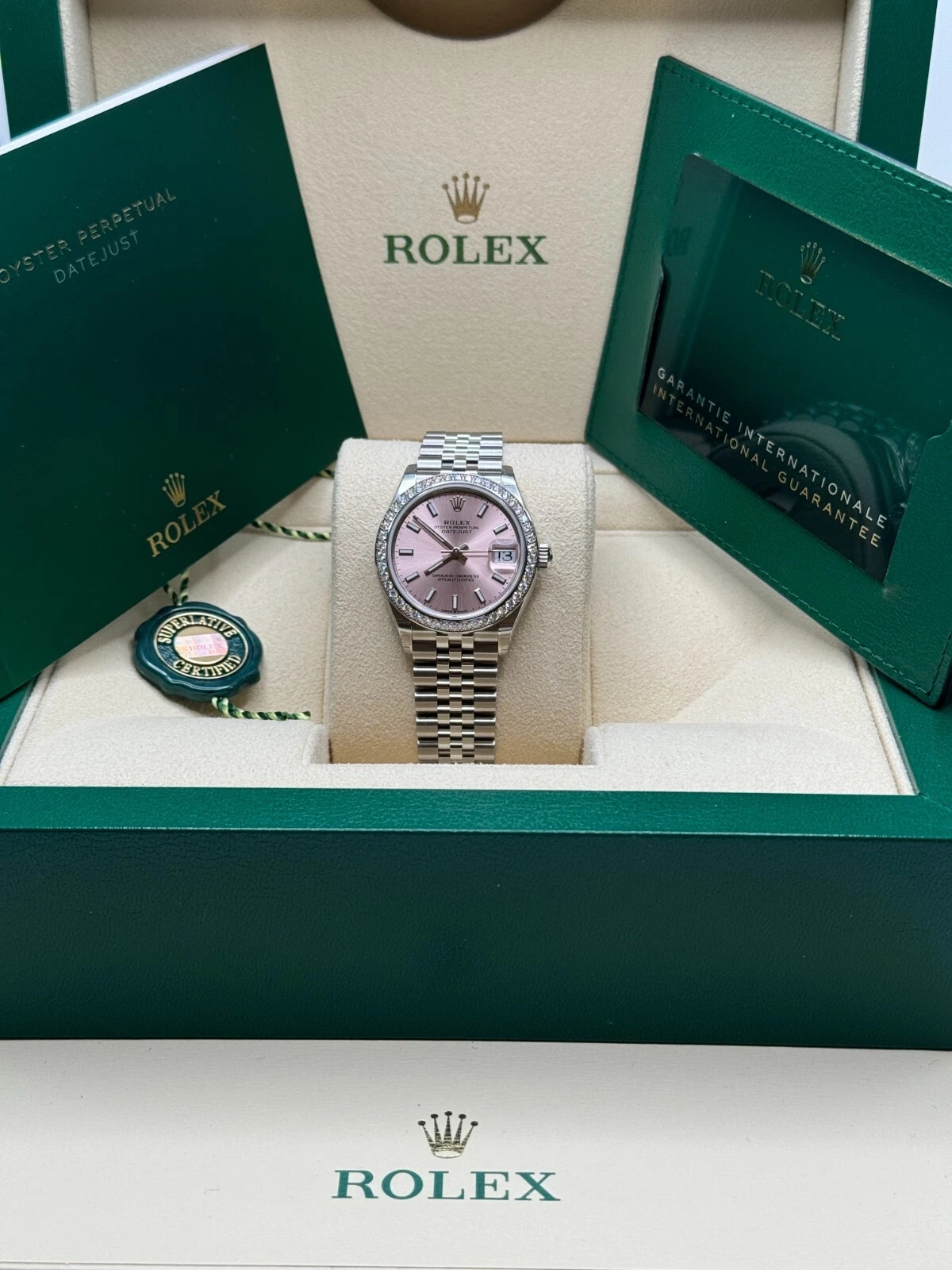 RLX Datejust m278384RBR-0017/0018 Pink 31mm Dial Oyster Watch