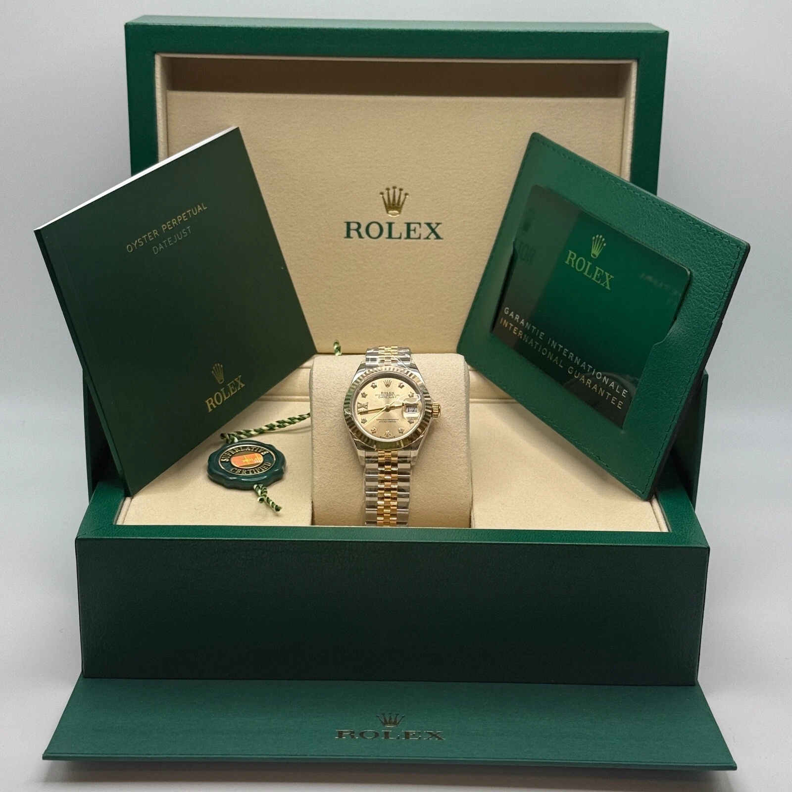 RLX Lady-Datejust 28mm 279173 Champagne Diamond Dial Oyster Bracelet