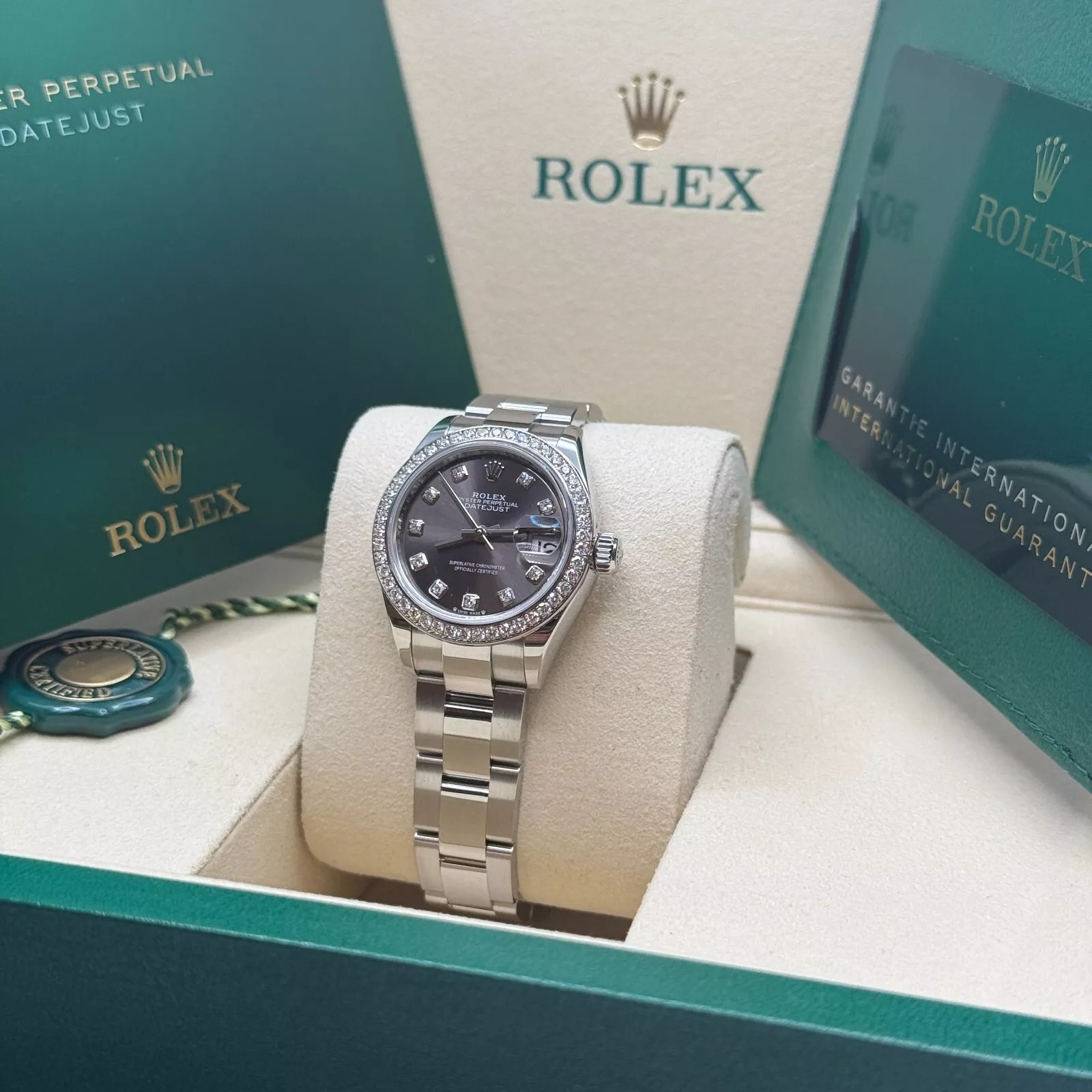 RLX Lady-Datejust 28mm 279384RBR Dark Gray set with Diamonds