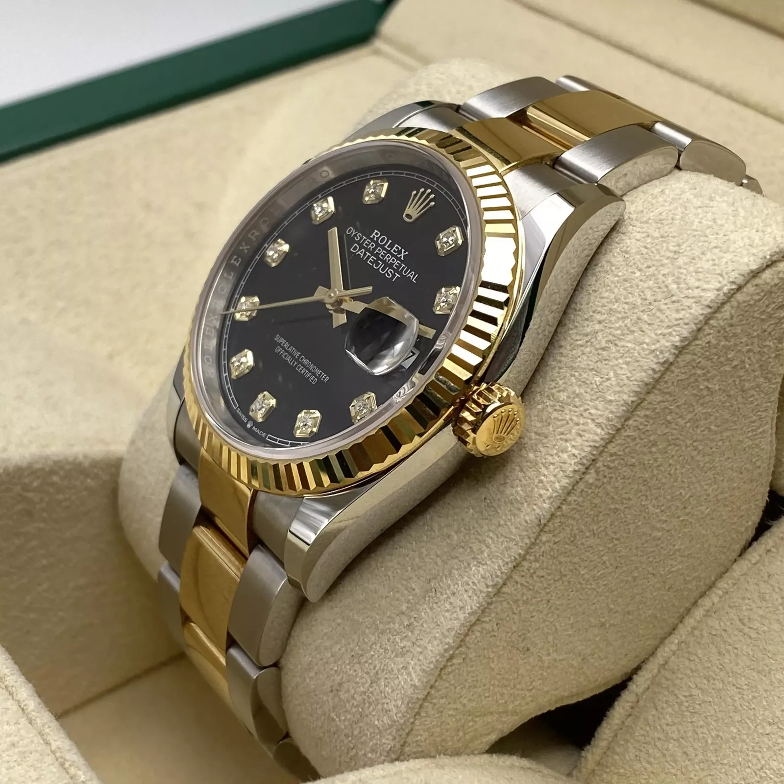 RLX  Datejust 36mm 126233 Custom Black Dial Jubilee Bracelet Watch