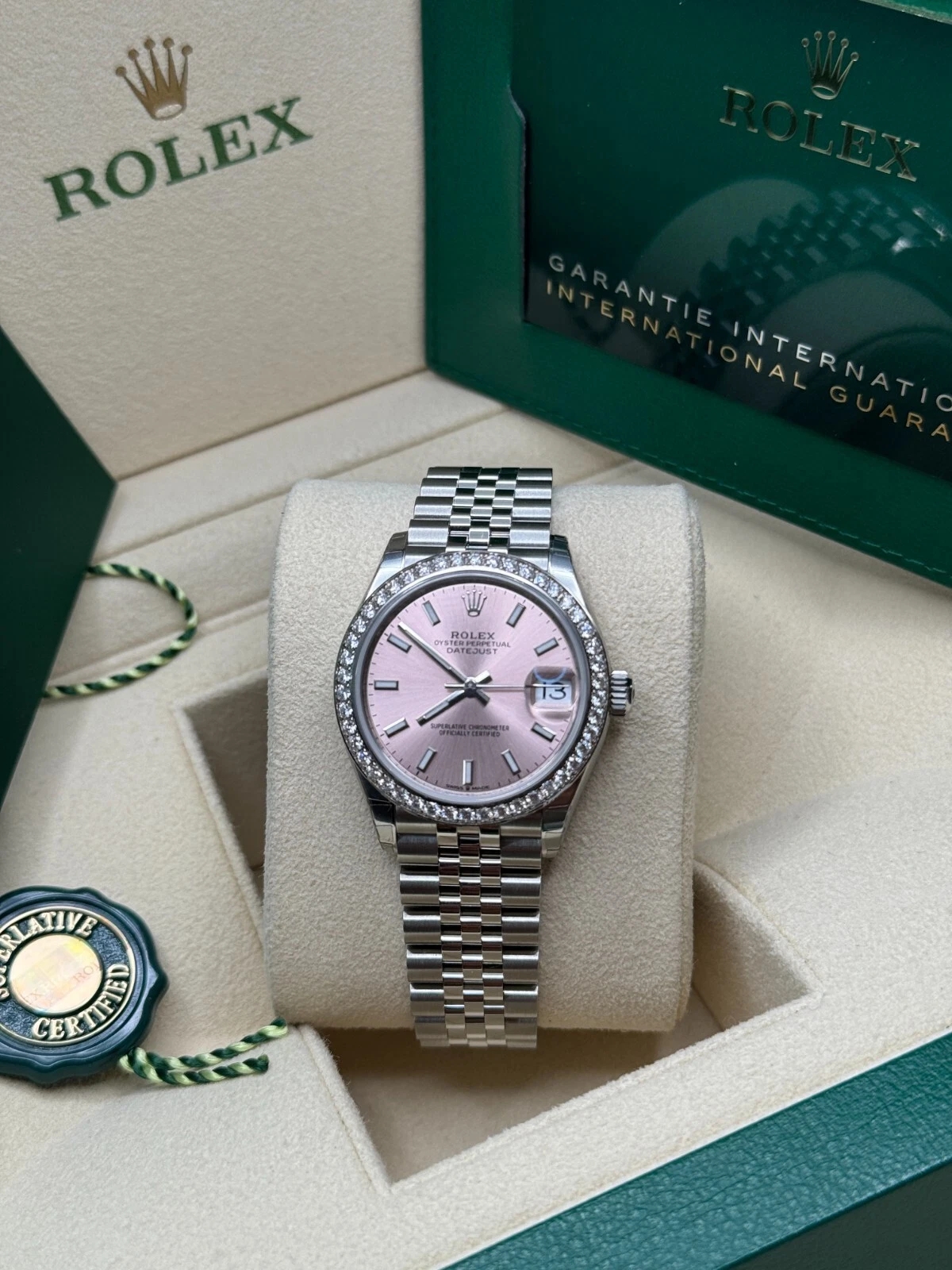RLX Datejust m278384RBR-0017/0018 Pink 31mm Dial Oyster Watch